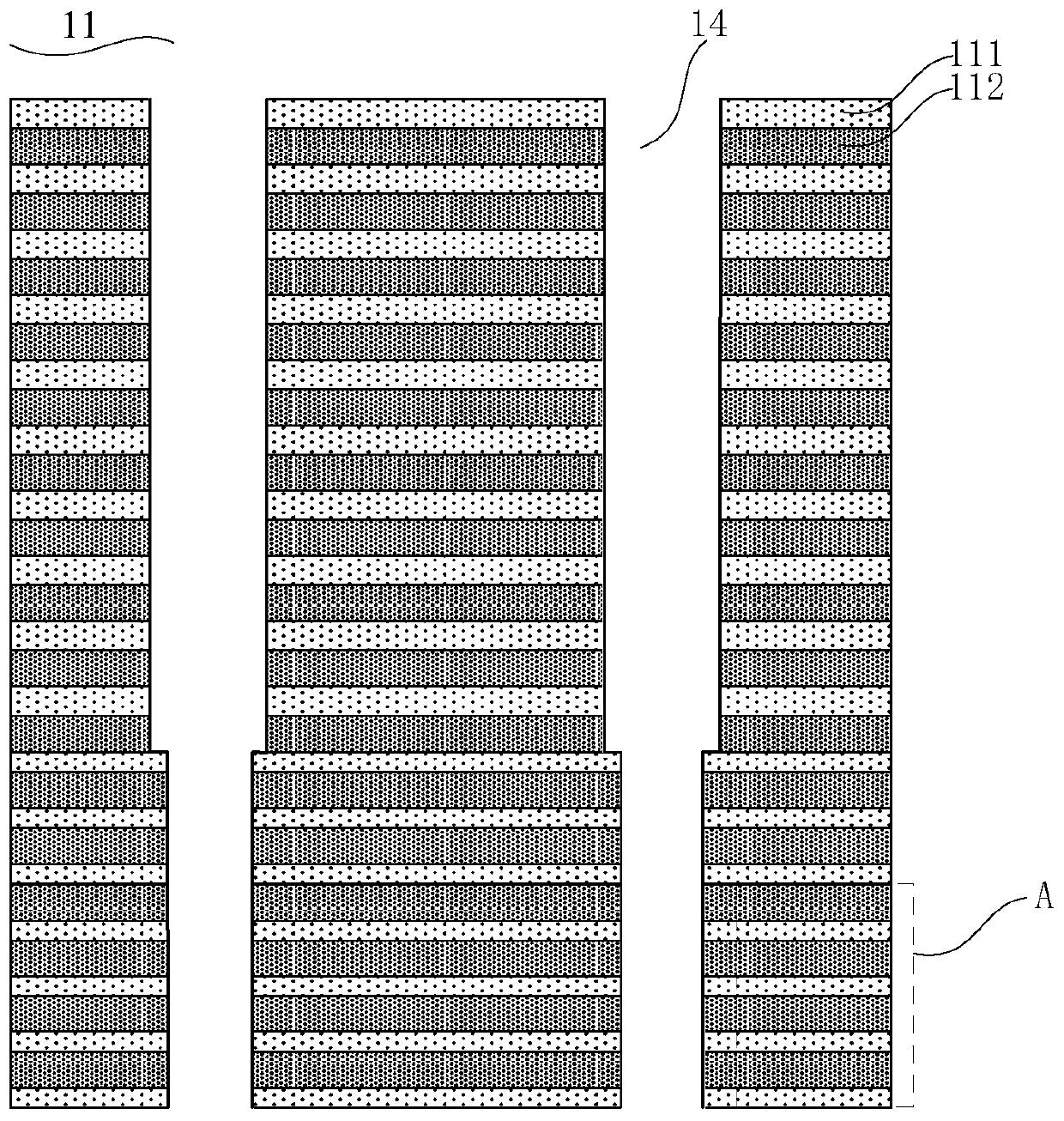 Laminated structure used for three-dimensional memory, three-dimensional memory and preparation method thereof