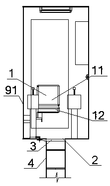 Emergency escape structure of variable amplitude oil cylinder crane for ship and use method of emergency escape structure