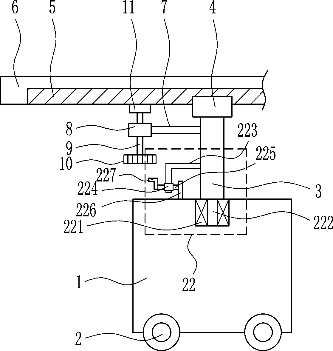 Flattening device for laid cement
