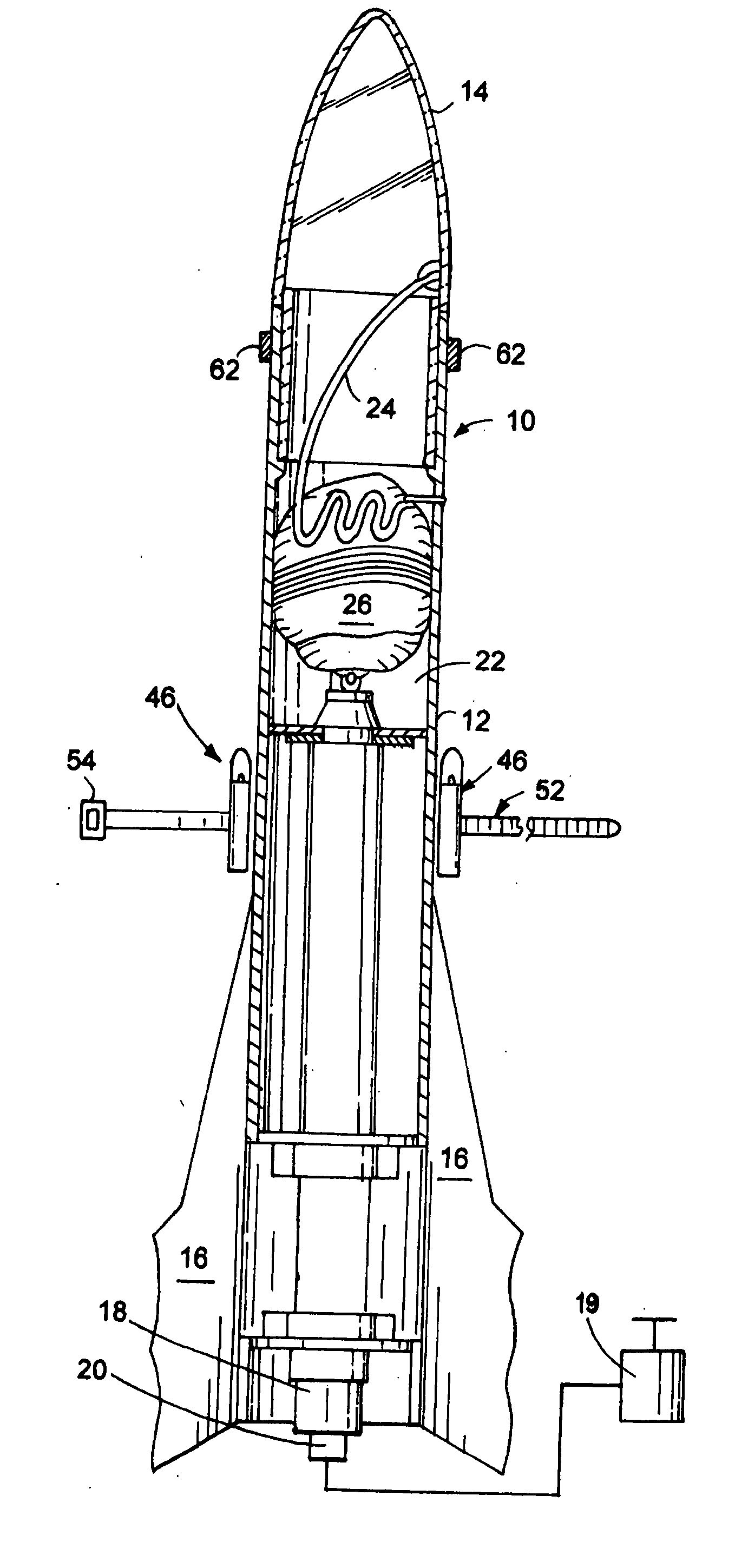 Airborne device such as model rocket with light and sound for observing and retrieving