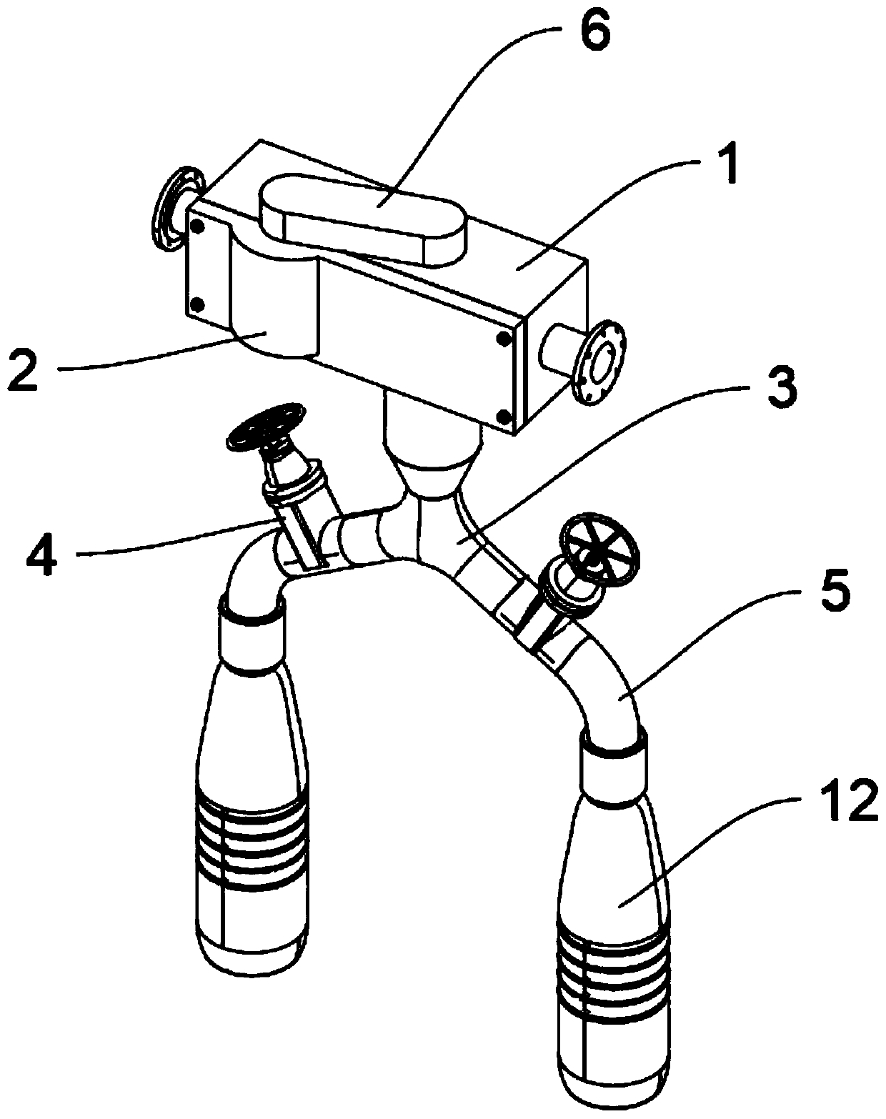 Blowdown tank structure for sewage treatment with prevention of particulate impurity blocking