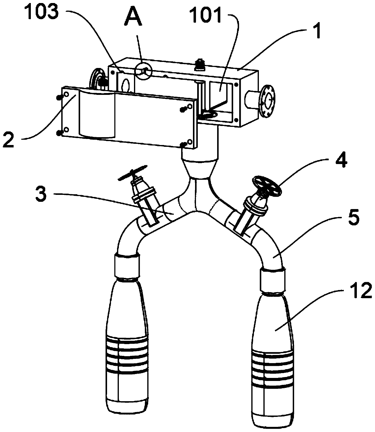 Blowdown tank structure for sewage treatment with prevention of particulate impurity blocking