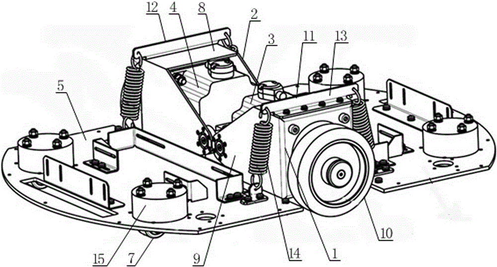 Chassis for AGV having suspension mechanism