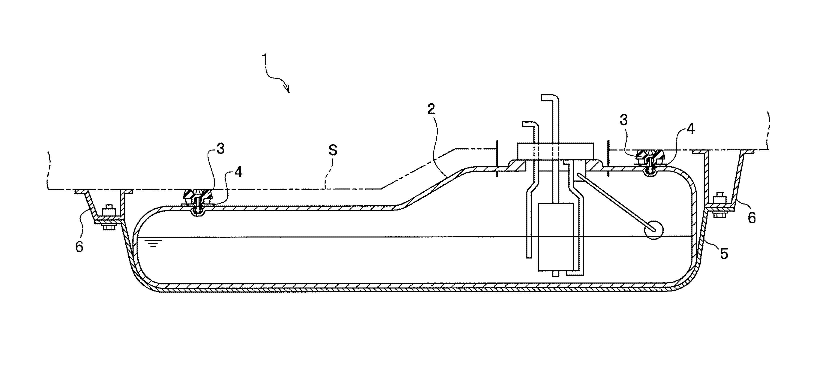 Mounting structure of buffer member for fuel tank