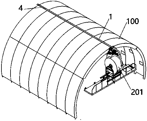 Pouring construction device for vault of secondary lining of tunnel and construction method