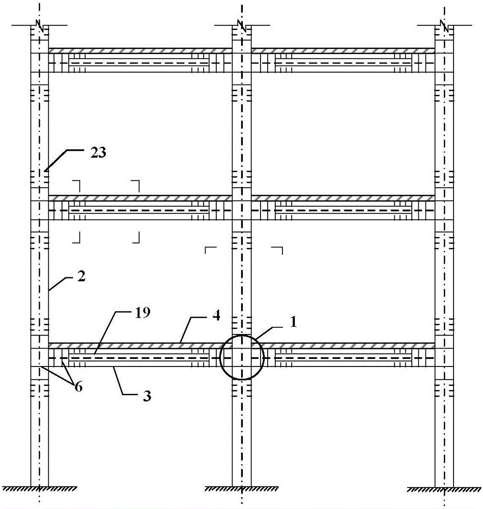 Assembly type steel-concrete combined beam column frame structure system