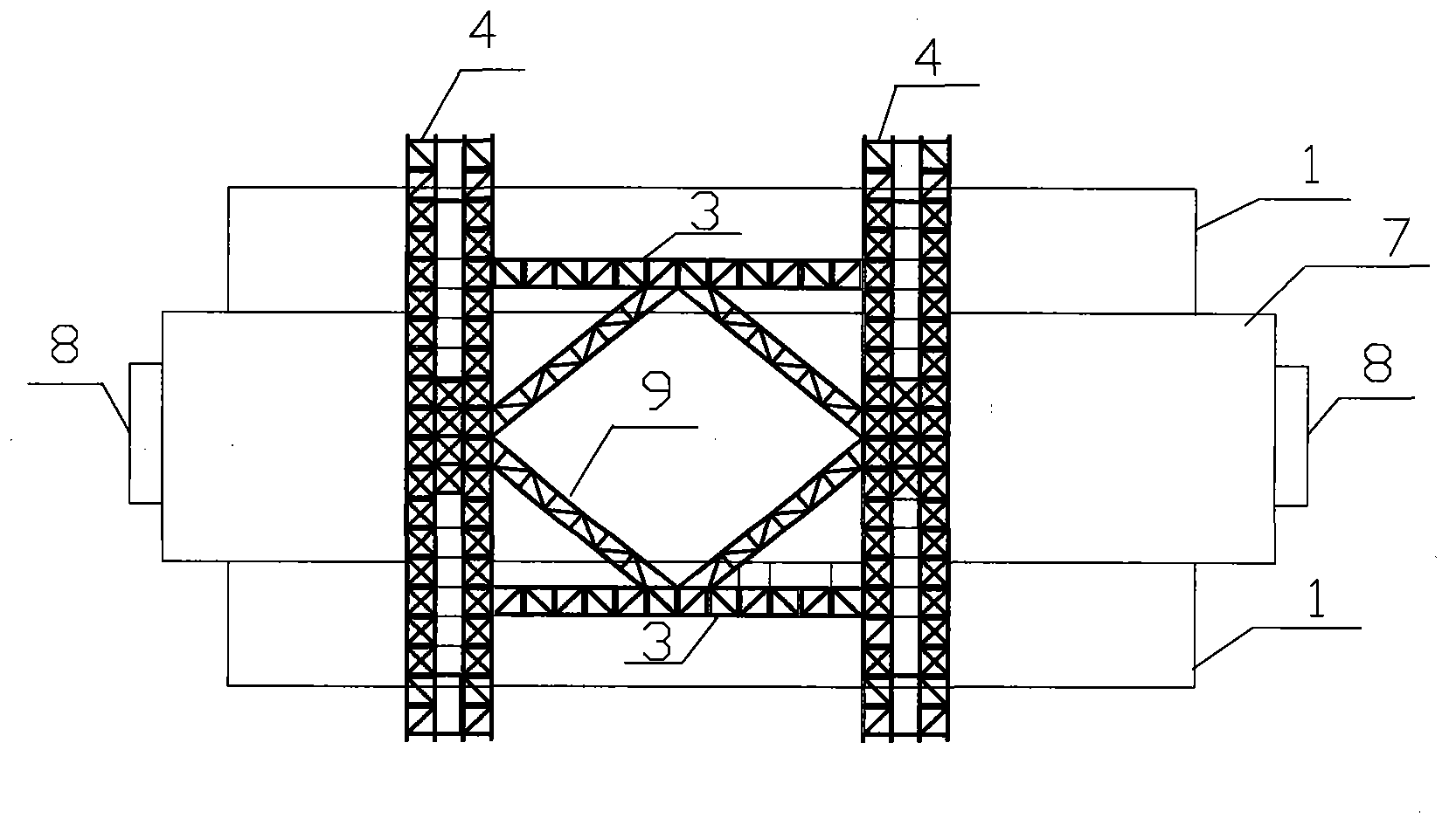 Hoisting platform for erecting water large bridges