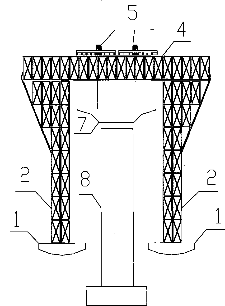 Hoisting platform for erecting water large bridges