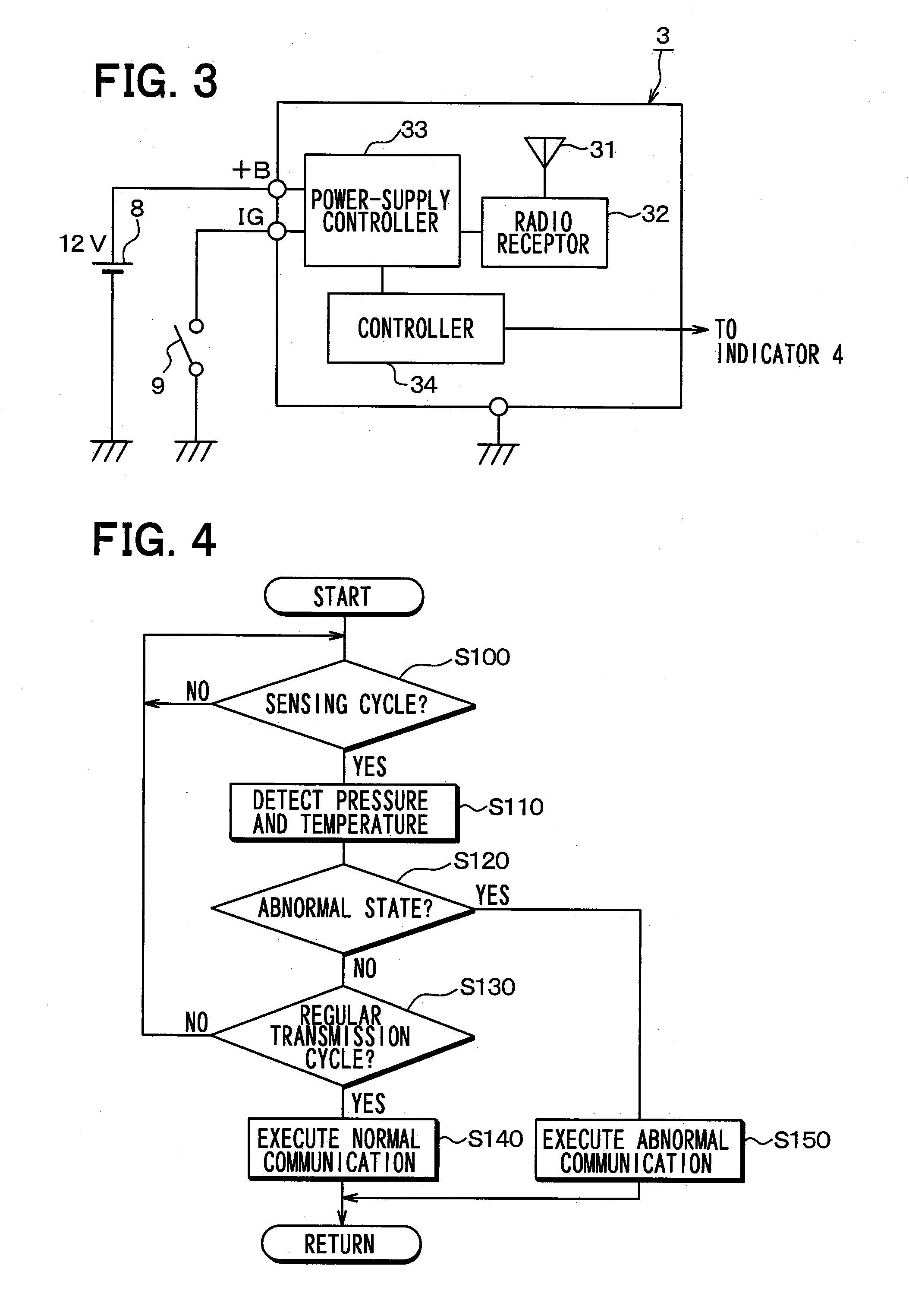 Tire inflation pressure detection device