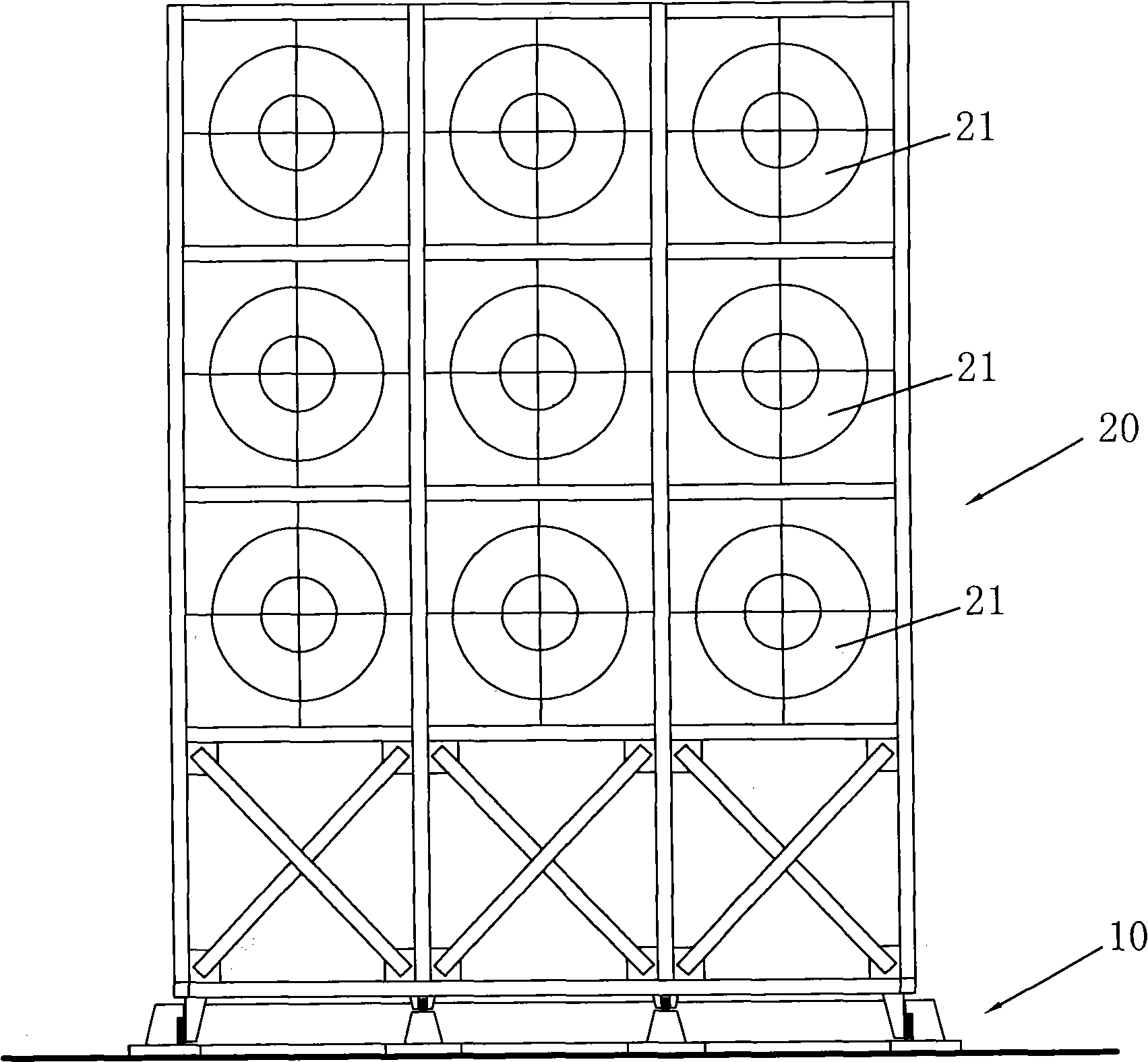Wind power generation module and matrix wind power generation device formed by same
