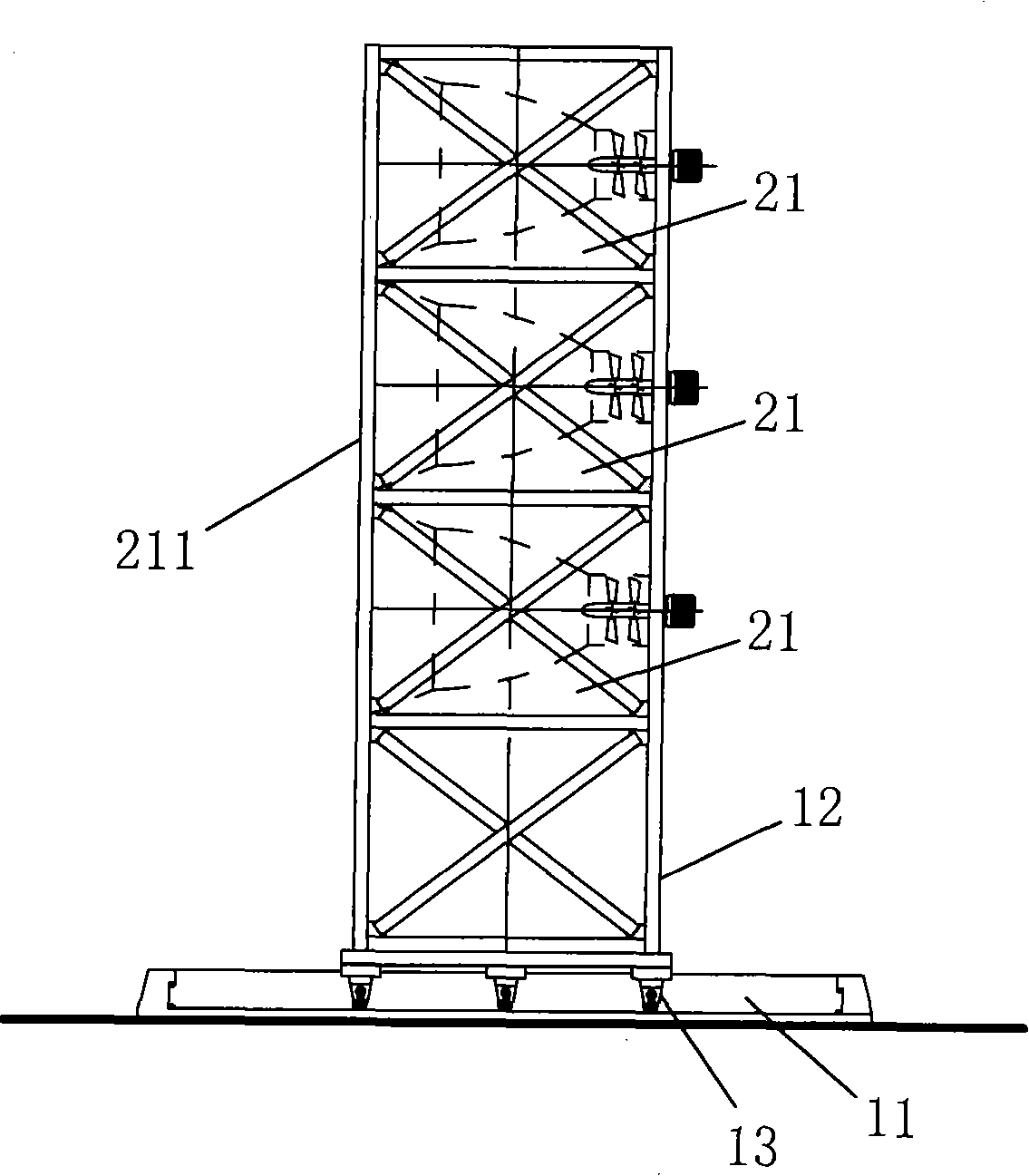 Wind power generation module and matrix wind power generation device formed by same
