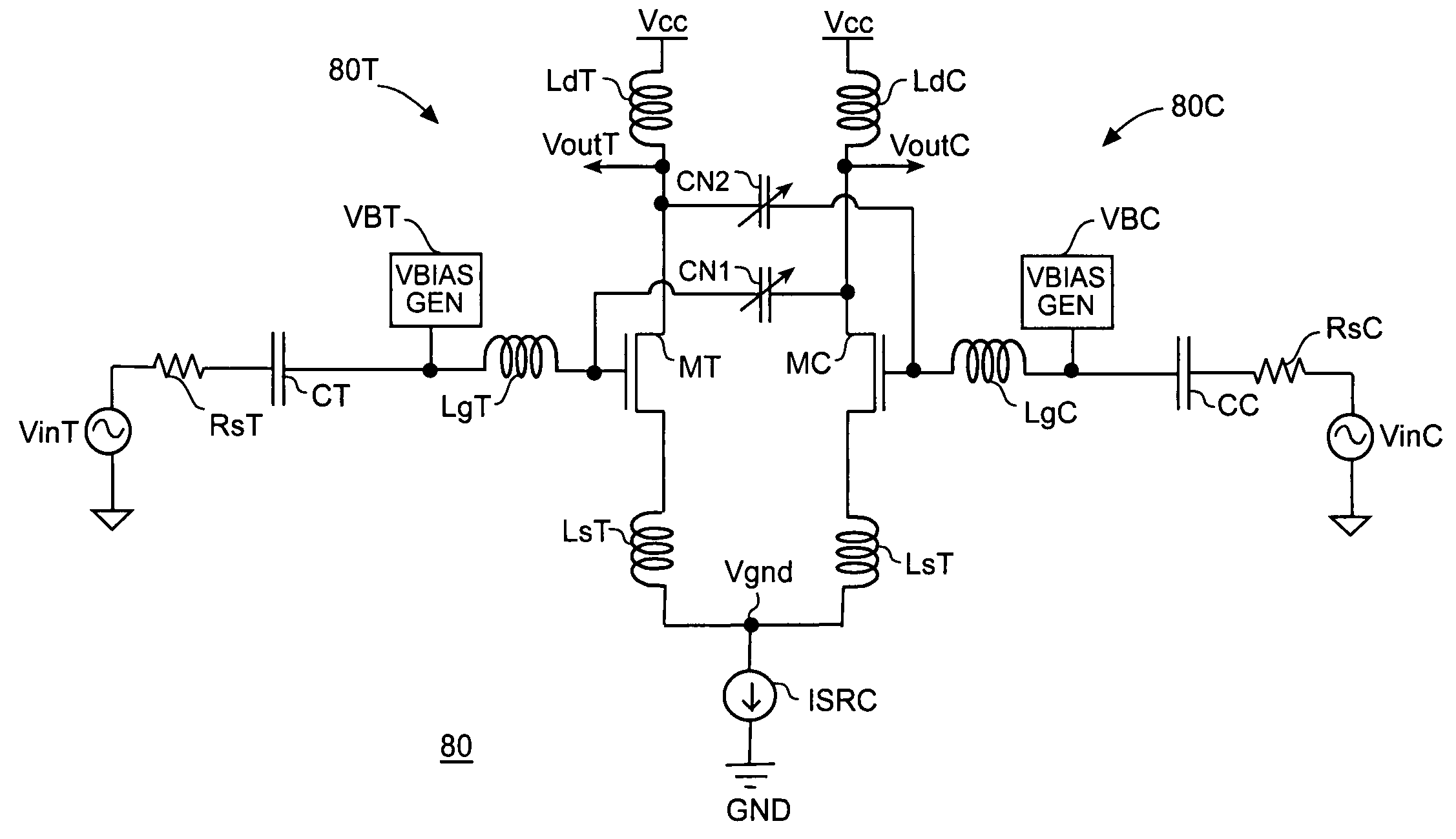 Neutralization techniques for differential low noise amplifiers