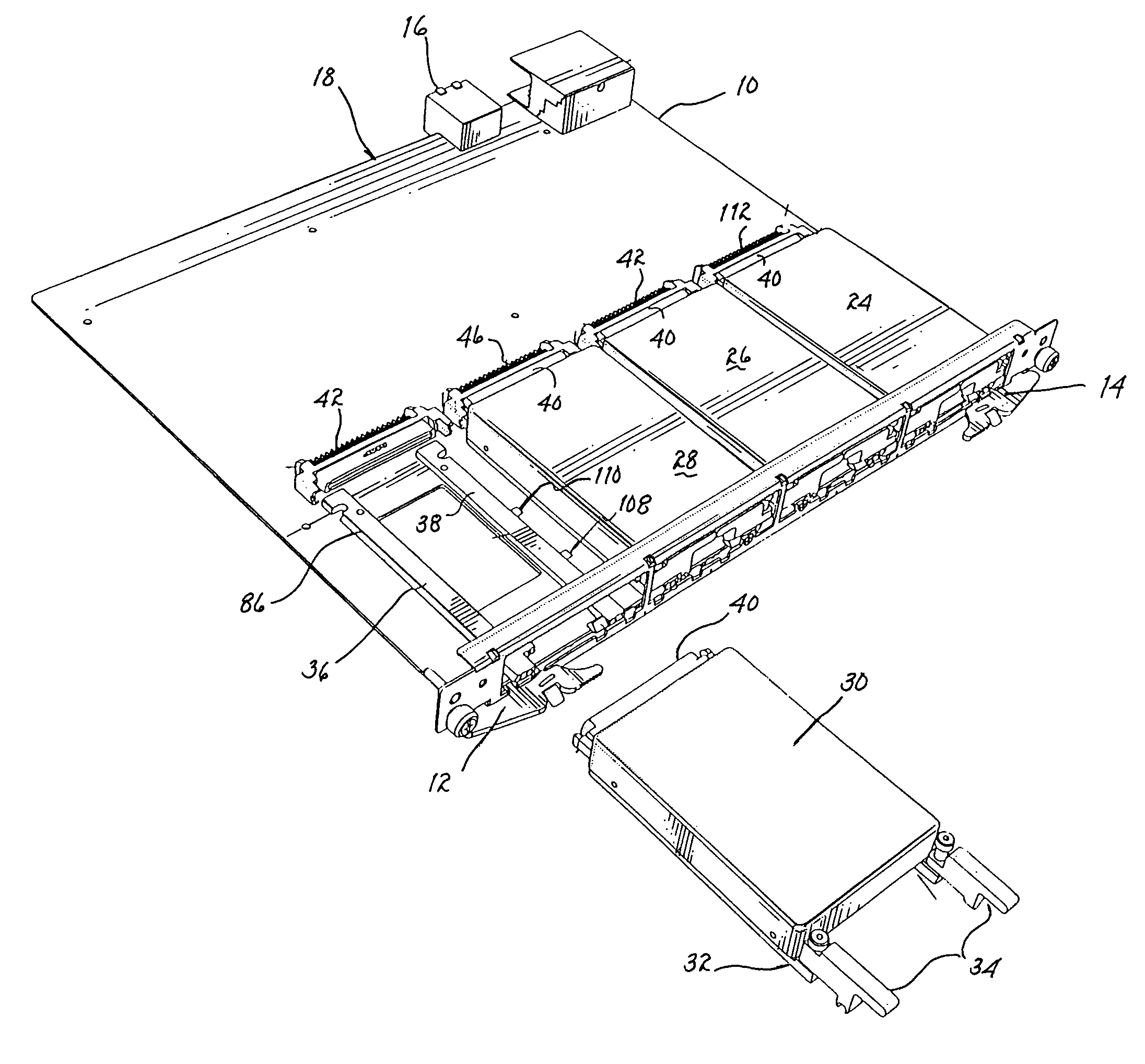 Apparatus for inserting, retaining and extracting a device from a compartment