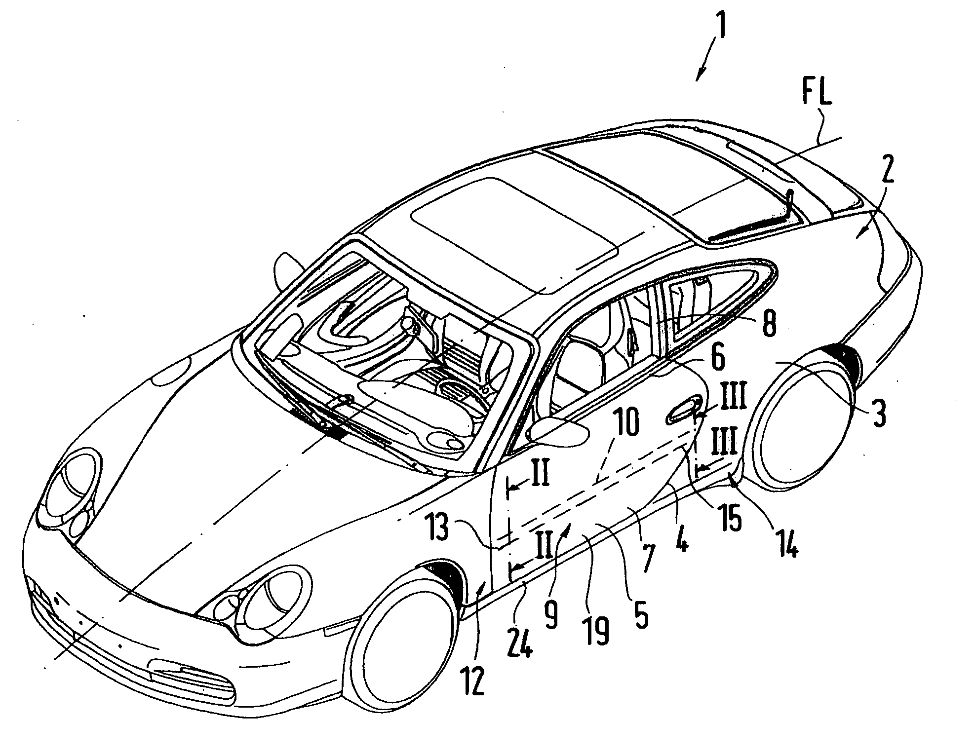 Motor vehicle door with a lateral impact protection device