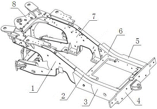 Rear frame of loader