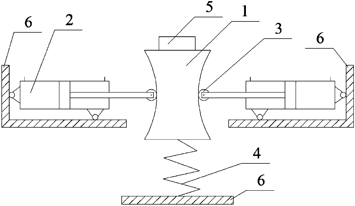 Nonlinear stiffness isolation system based on hydraulic negative stiffness mechanism
