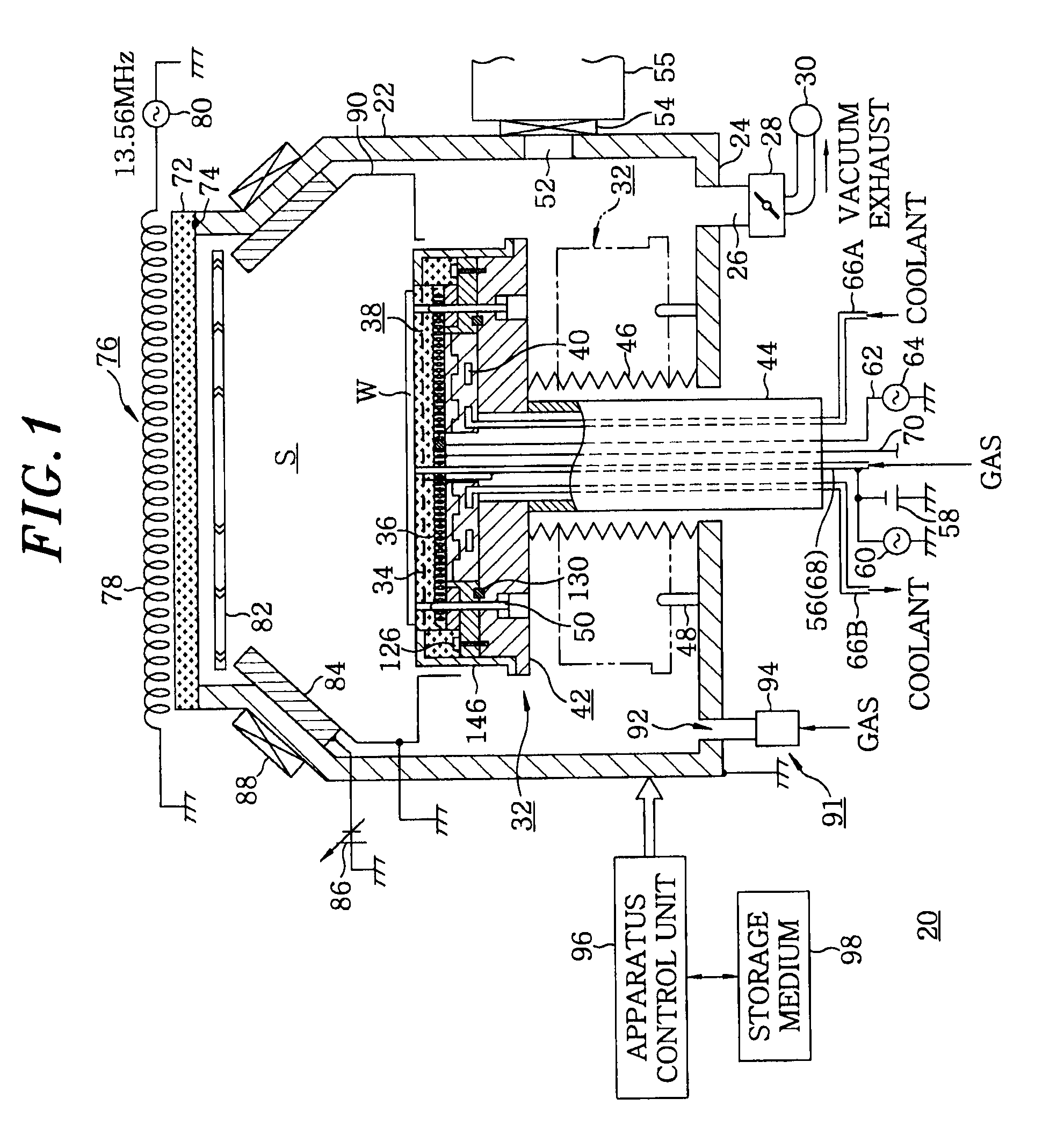 Mounting table structure and plasma film forming apparatus