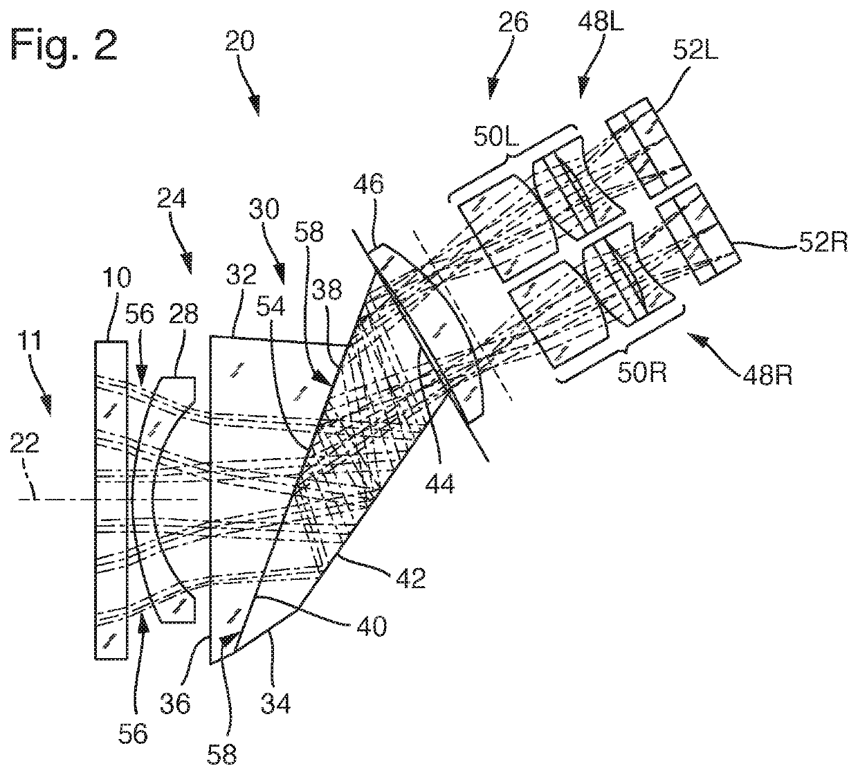 Optical system of an endoscope, endoscope, stereo-video endoscope, and method for producing an optical system