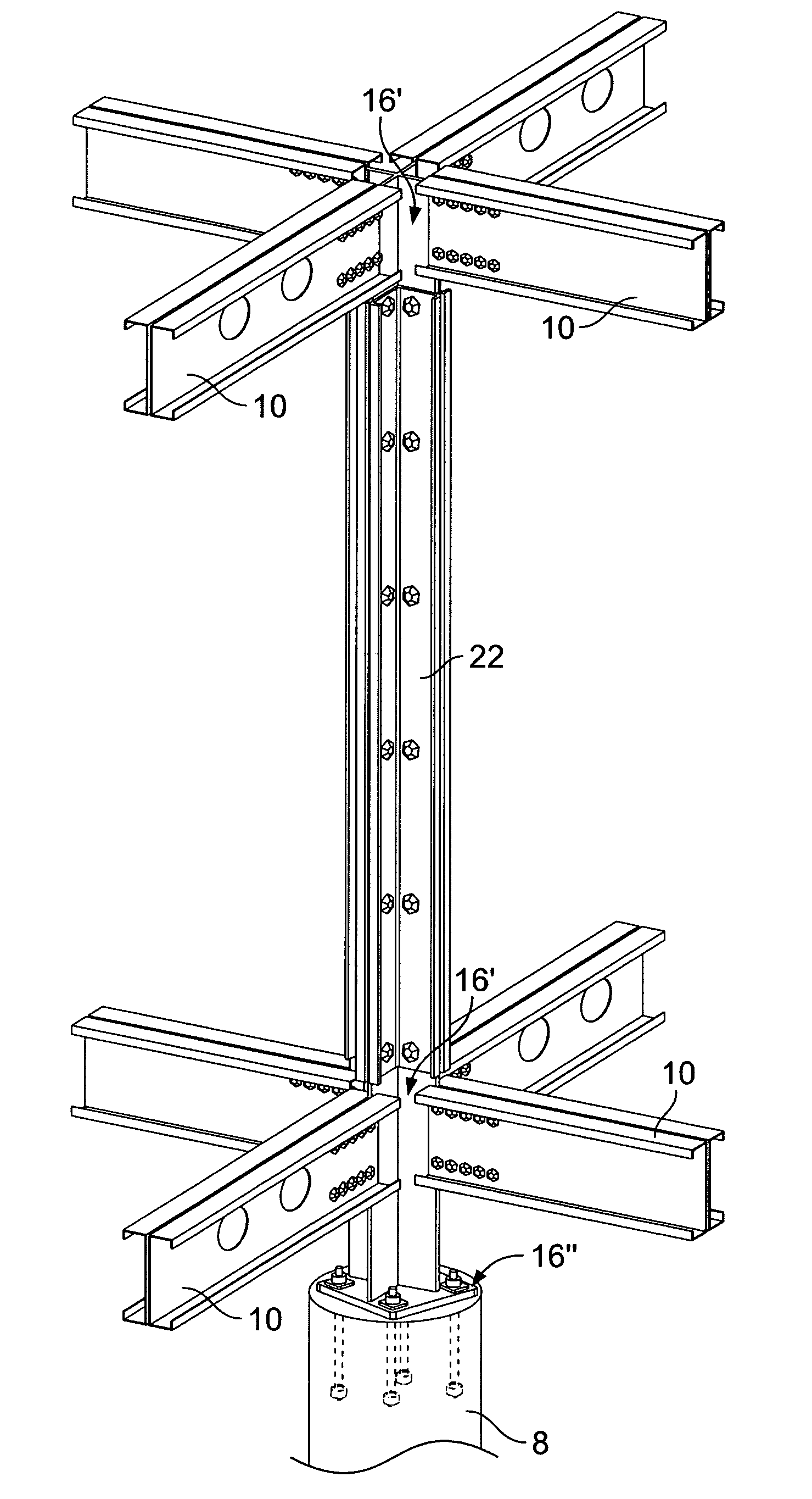 Two-way architectural structural system and modular support member