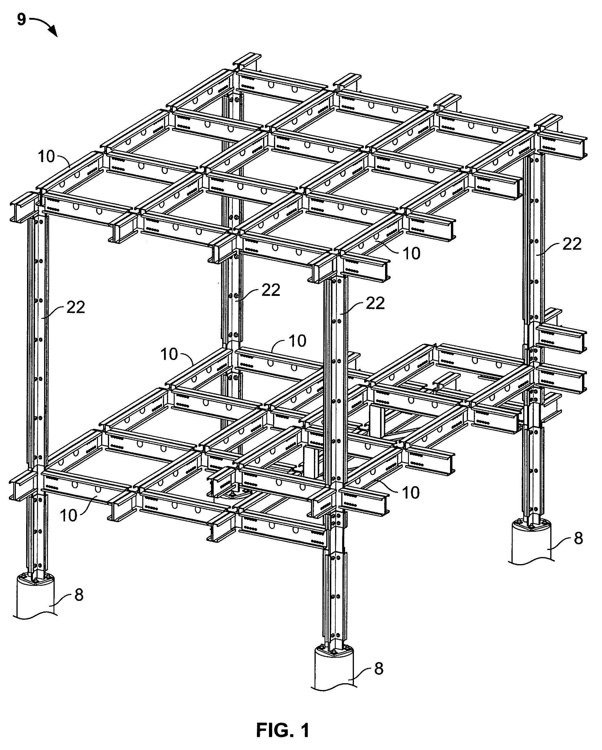 Two-way architectural structural system and modular support member