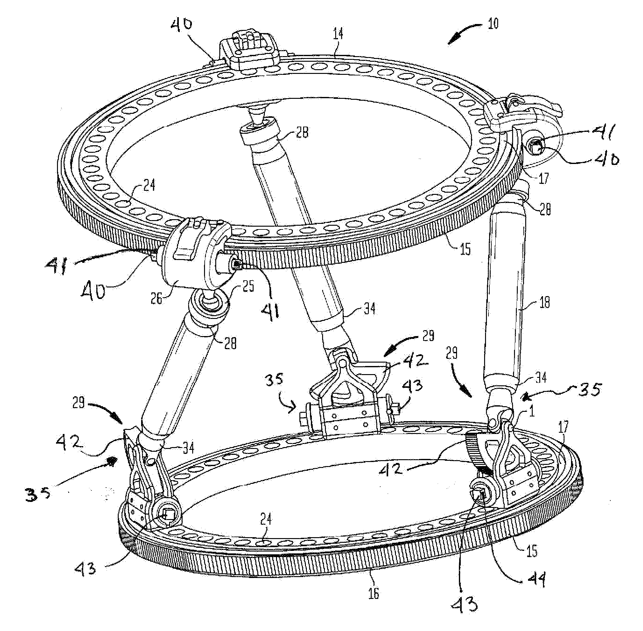 Methods and systems for adjusting an external fixation frame