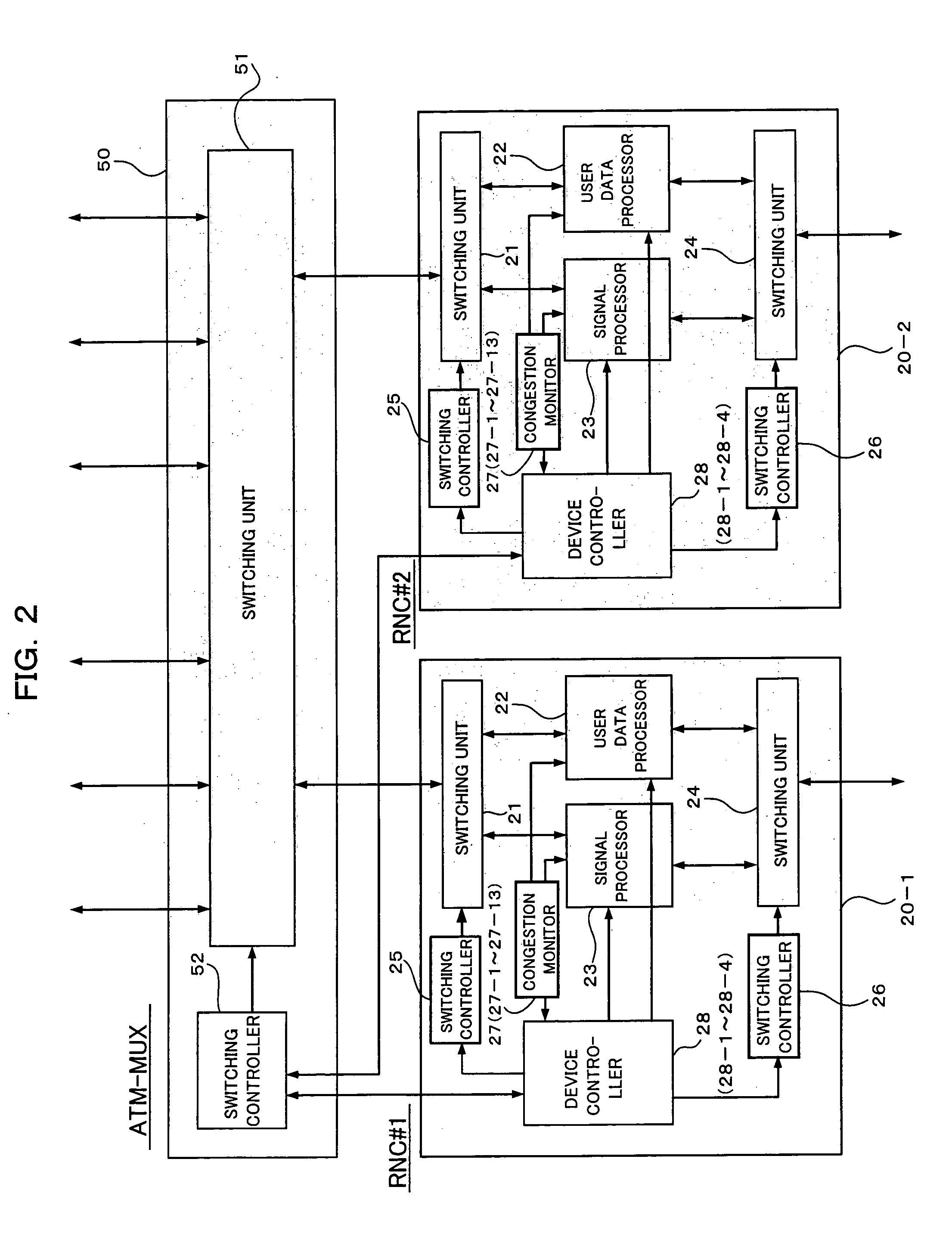 Radio network system, communication traffic changeover method for the same system, and traffic processing apparatus, line multiplexing apparatus, and host apparatus for the same system