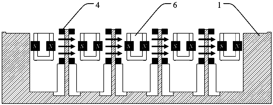 Electromagnetic vibration power supply method based on folding cantilever beam