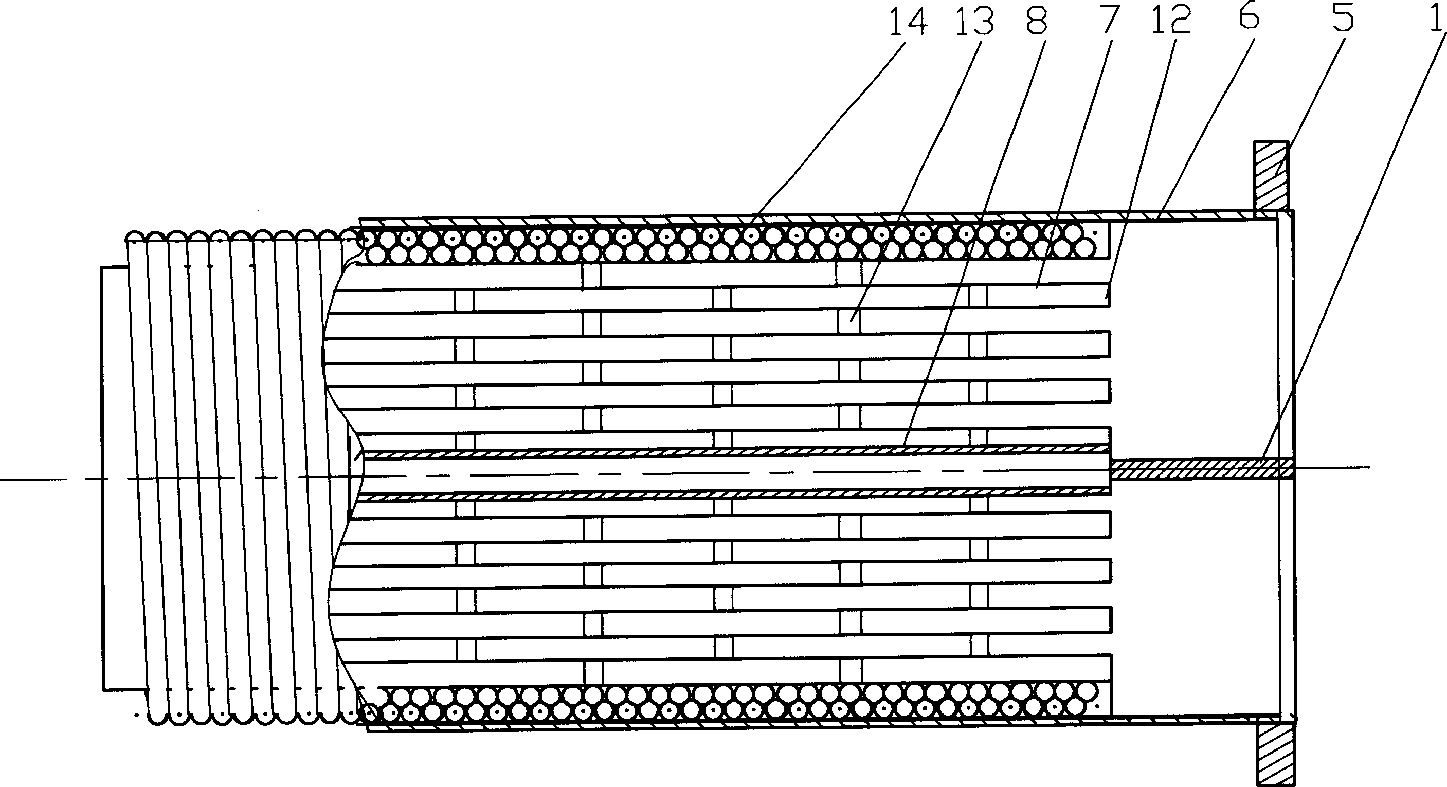 Folding pressure-resistant multipass biaxial flow screw plate heat exchanger