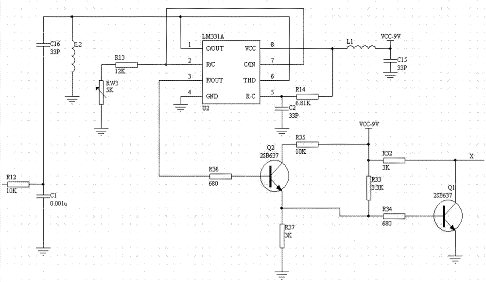 Voltage frequency conversion circuit for photometric system