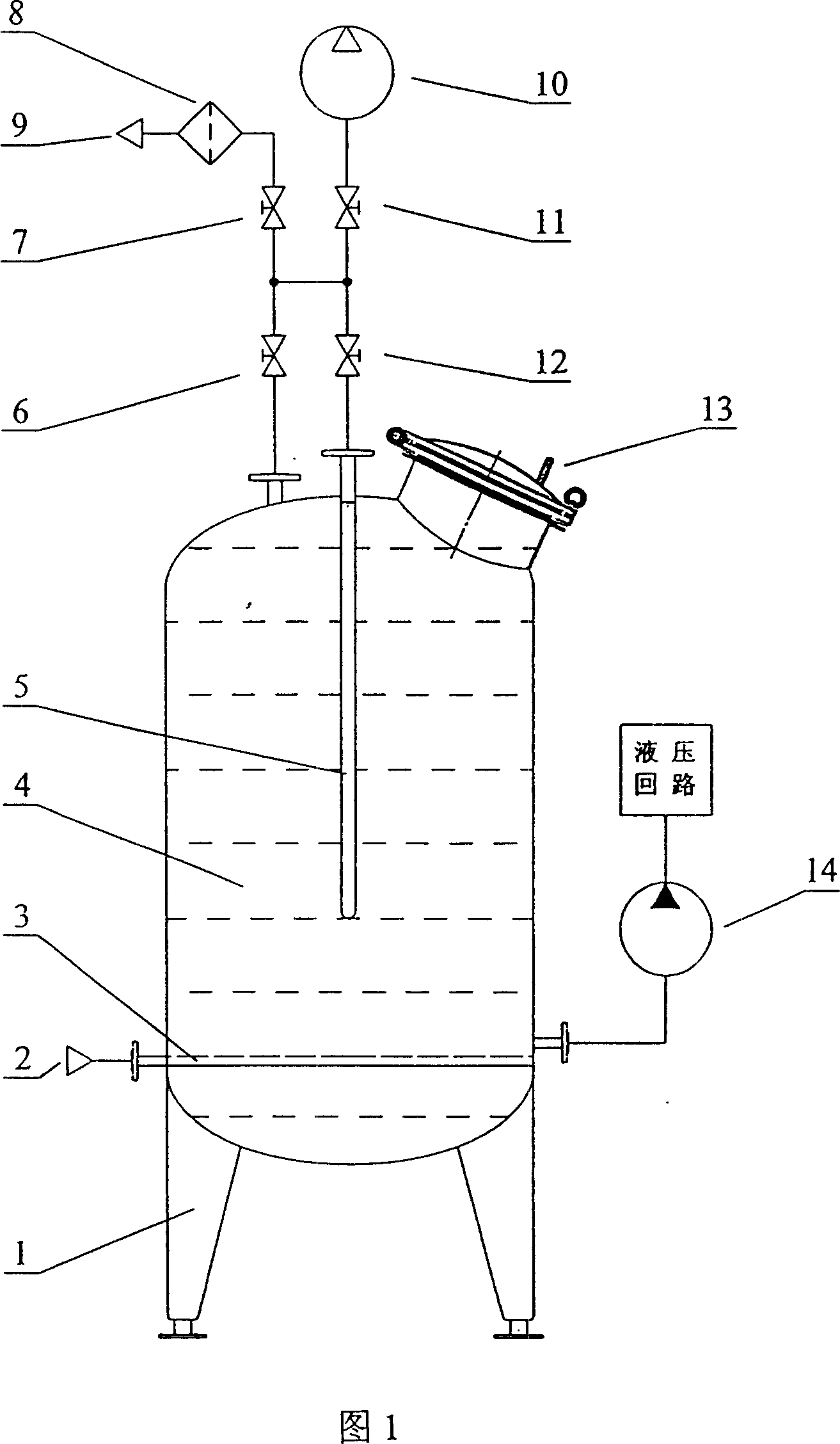 Pressure oil box for removing gas in hydraulic oil liquid