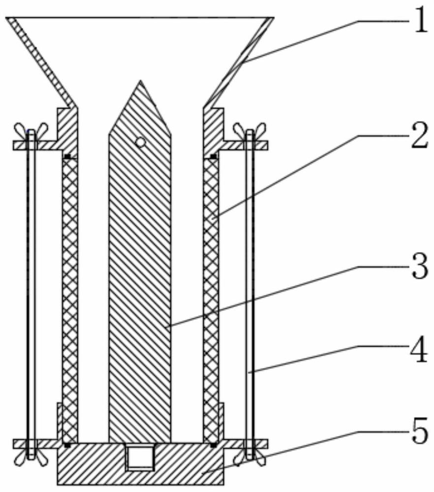 A molding die and molding process for a paraffin-containing fuel grain column