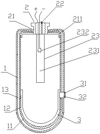 Cylindrical carbon fiber gas blaster capable of recycling and manufacturing method thereof
