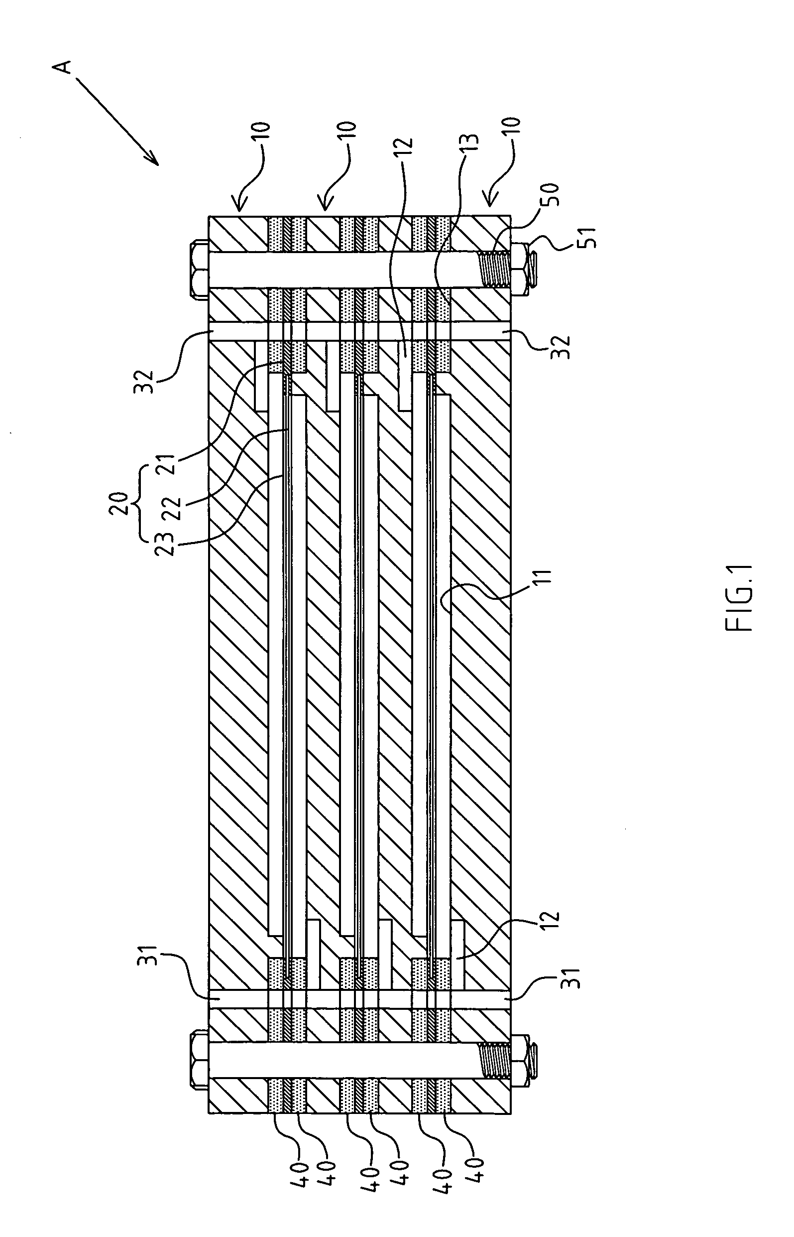 Sealing structure for a bipolar plate of a fuel cell