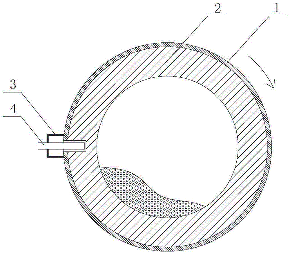 Self-weight rotary kiln direct temperature measurement device