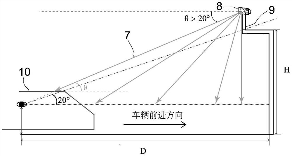 Method for reducing glare of light supplement lamp of road traffic system