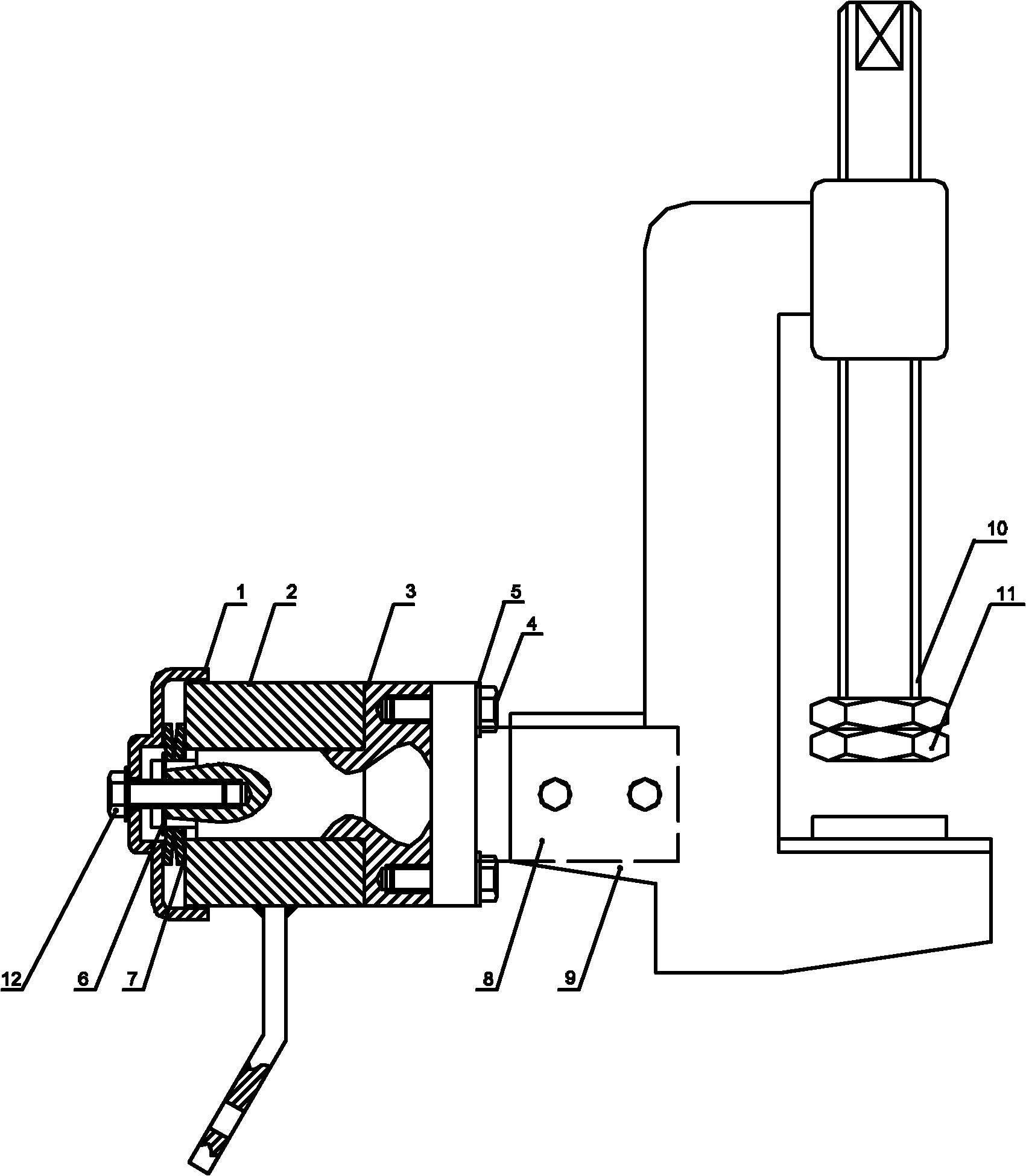 Rotating device for welding grounding wire by fixed connection with barrel body
