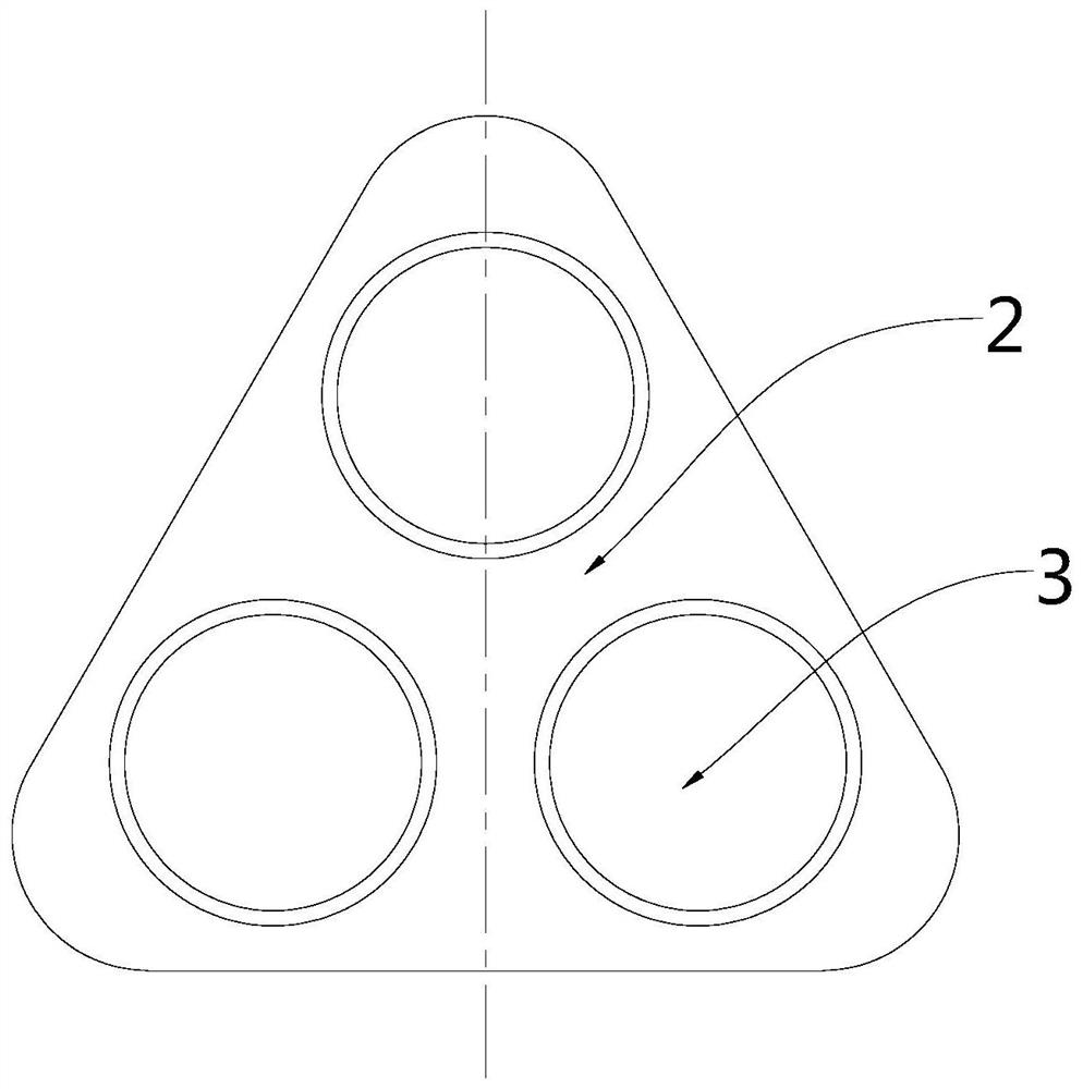The connection structure of three light poles distributed in an equilateral triangle