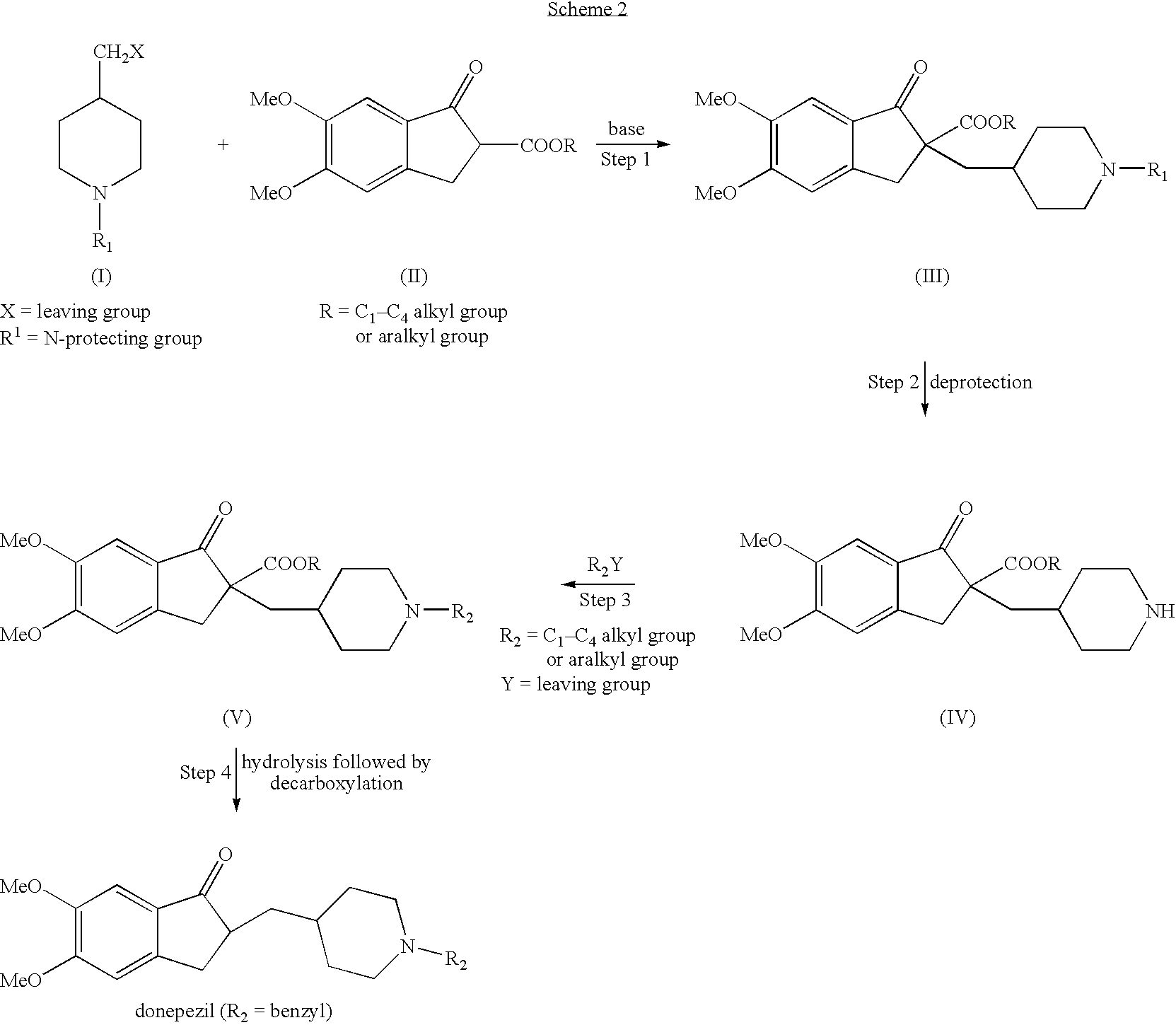 Process for alkylating secondary amines and the use in donepezil preparation thereof