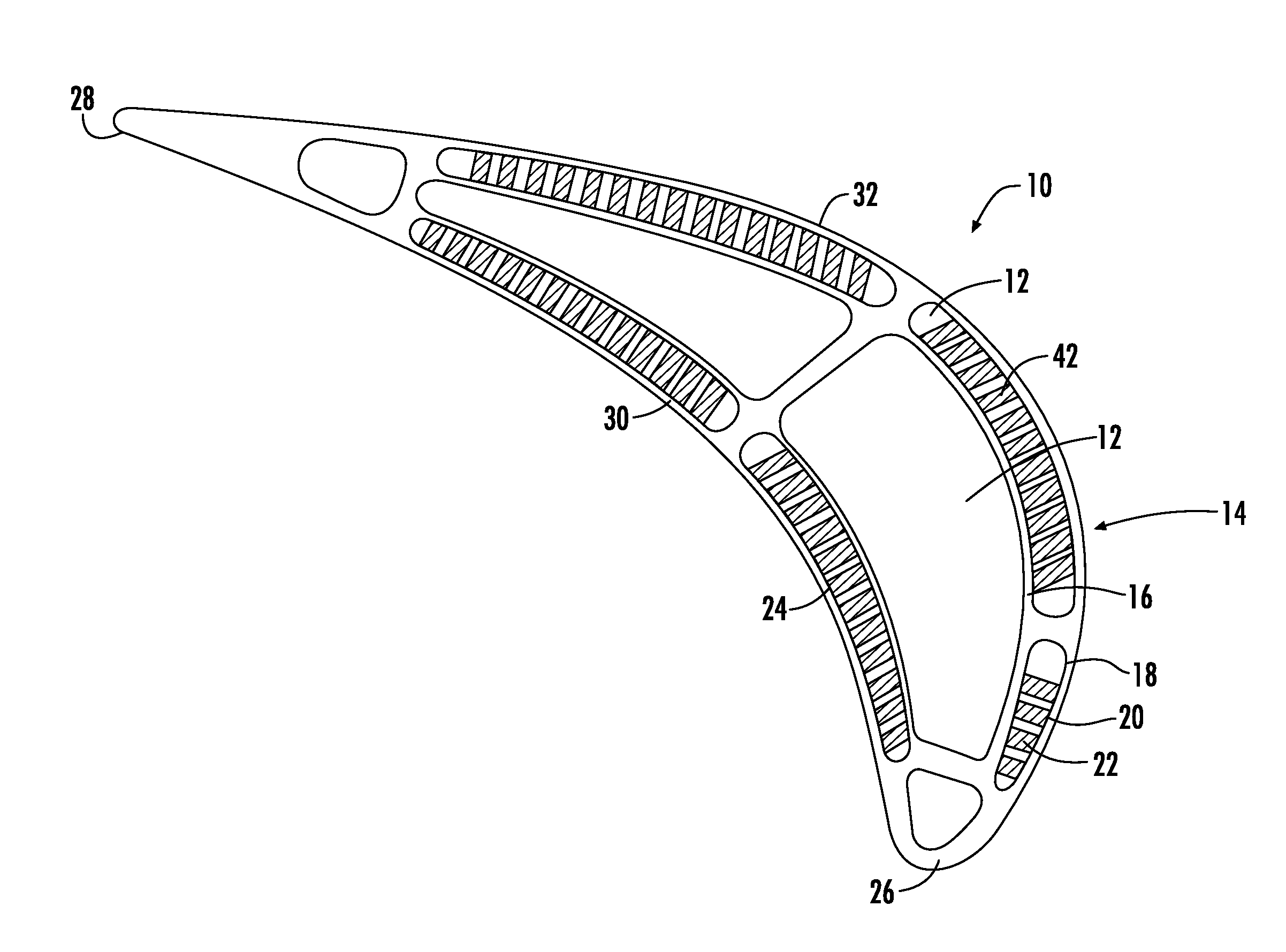 Turbine airfoil with dual wall formed from inner and outer layers separated by a compliant structure