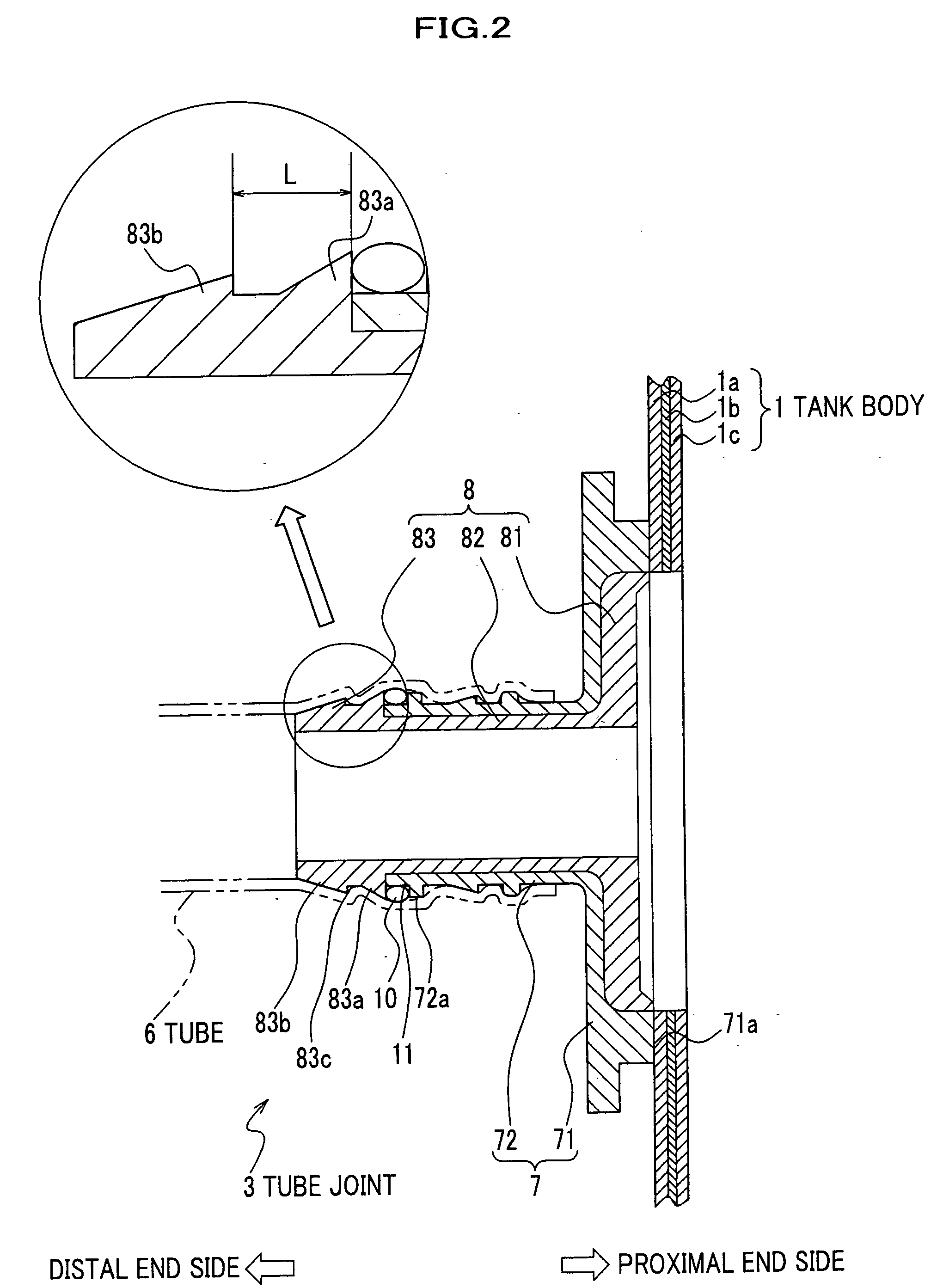 Tube joint for fuel tank