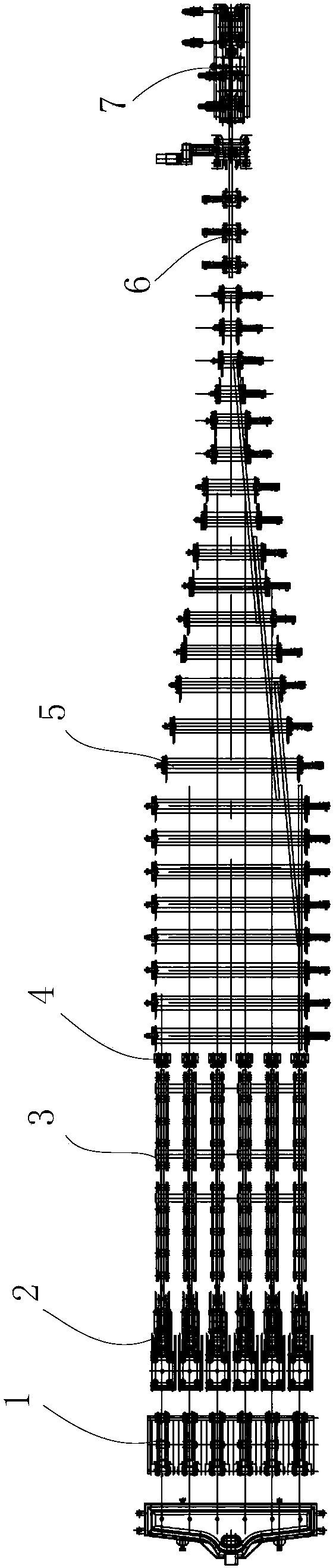 A heating-free direct rolling system and method for continuous casting slabs of wire and rod