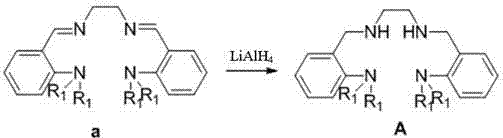 Four-chain amido anilino group ligand, aluminium compound of ligand, preparation method of ligand and application of ligand