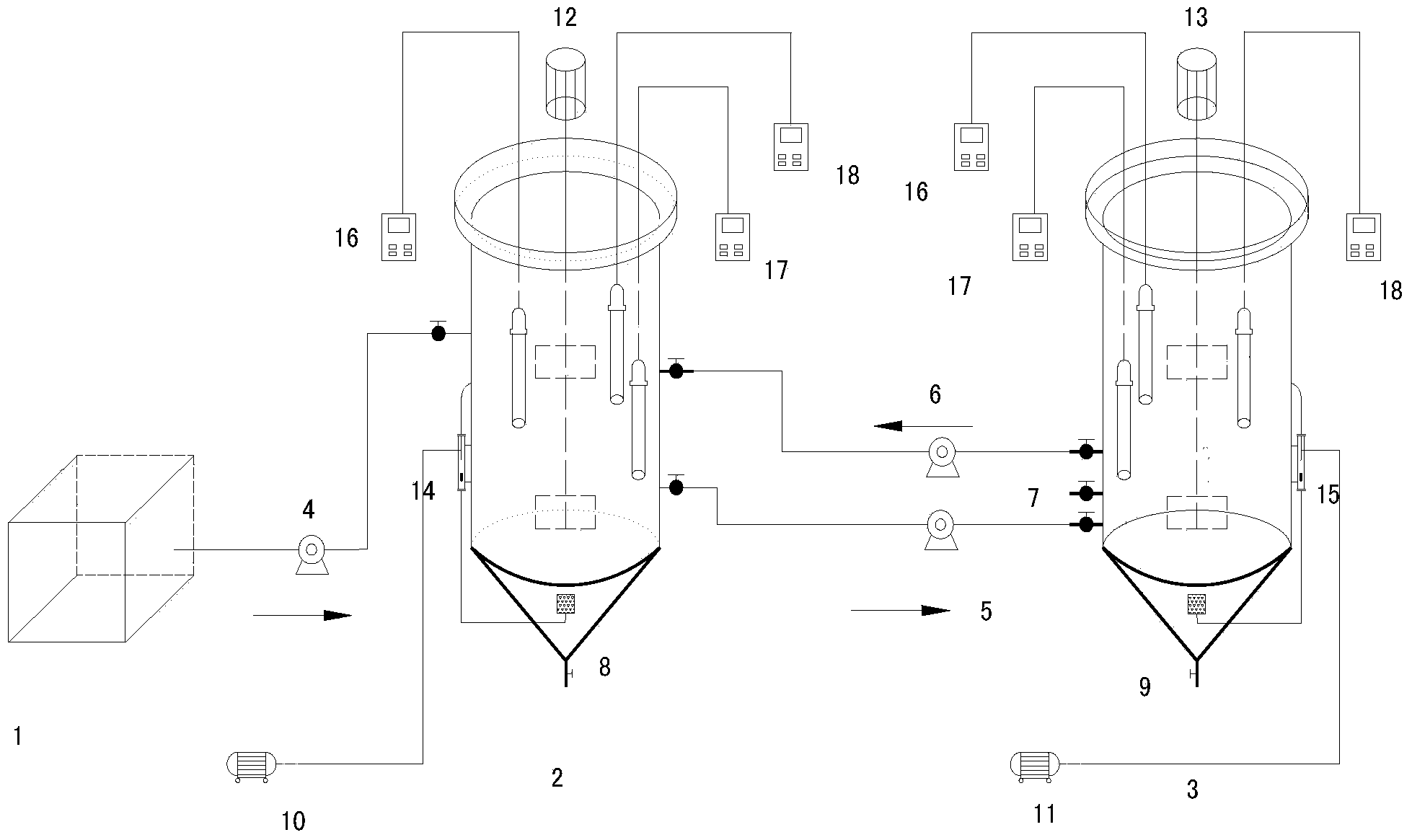 Device and method for improving A2NSBR denitrifying phosphorus removal technology