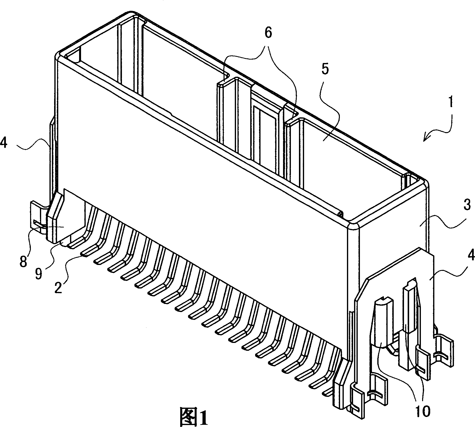 Intensified component, connector with the component, connection mechanism of electric component and substrate