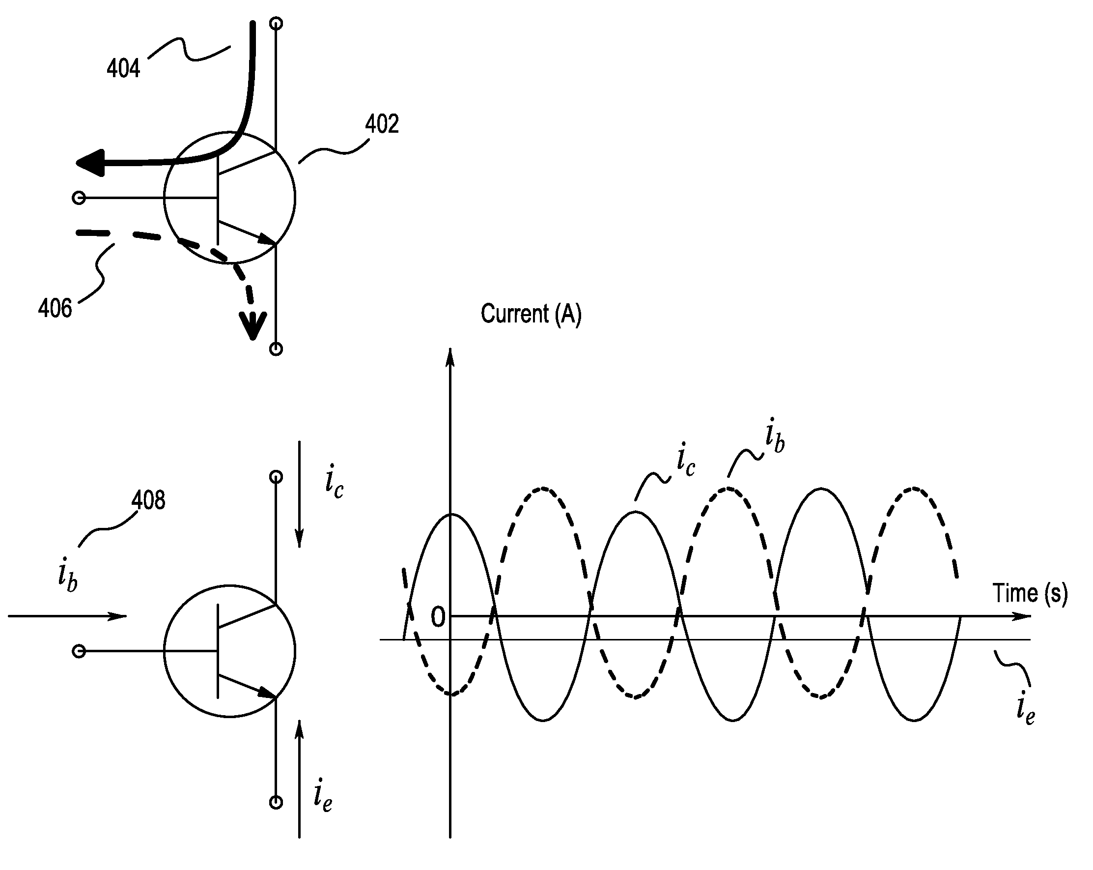 Impedance-matching network using BJT switches in variable-reactance circuits