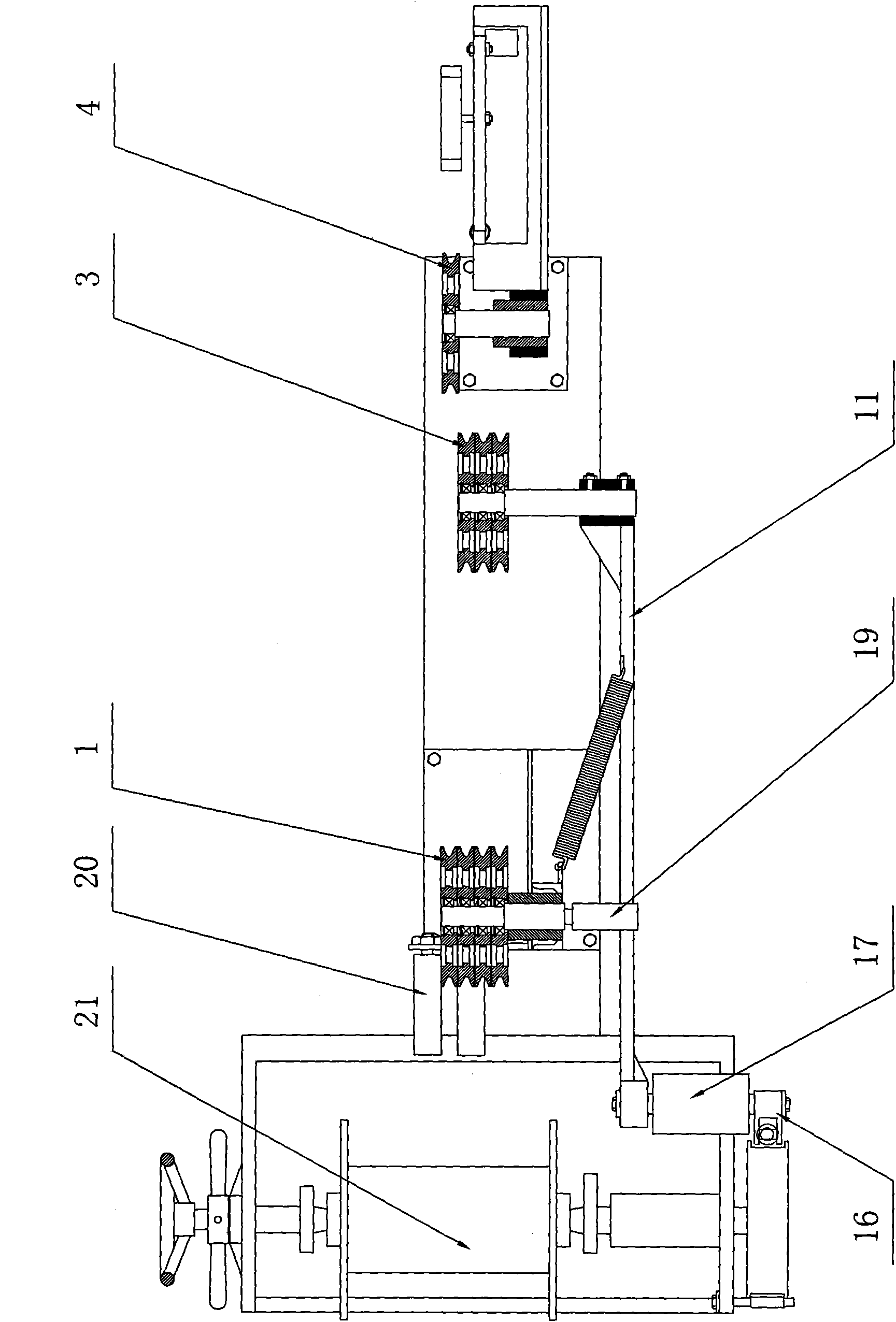 Tension-driving automatic wire-arranging mechanism
