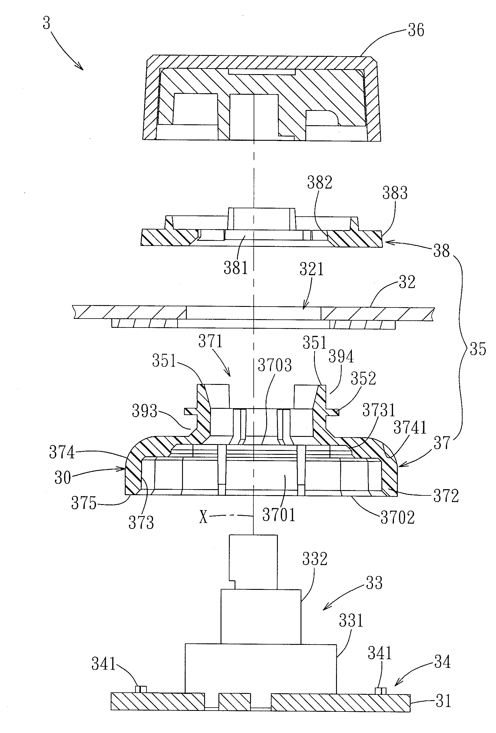 Light-emitting knob mechanism and an audio system incorporating the same