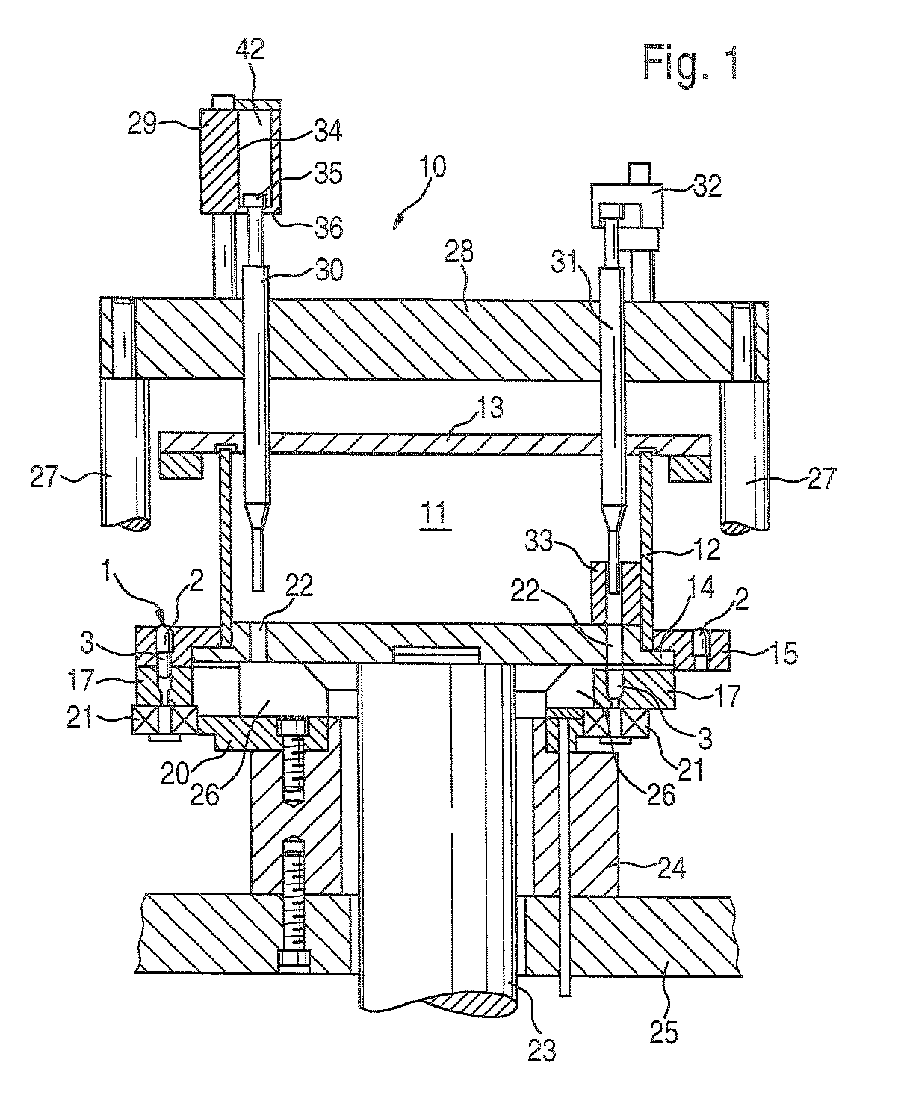 Device for filling at least one dosing chamber