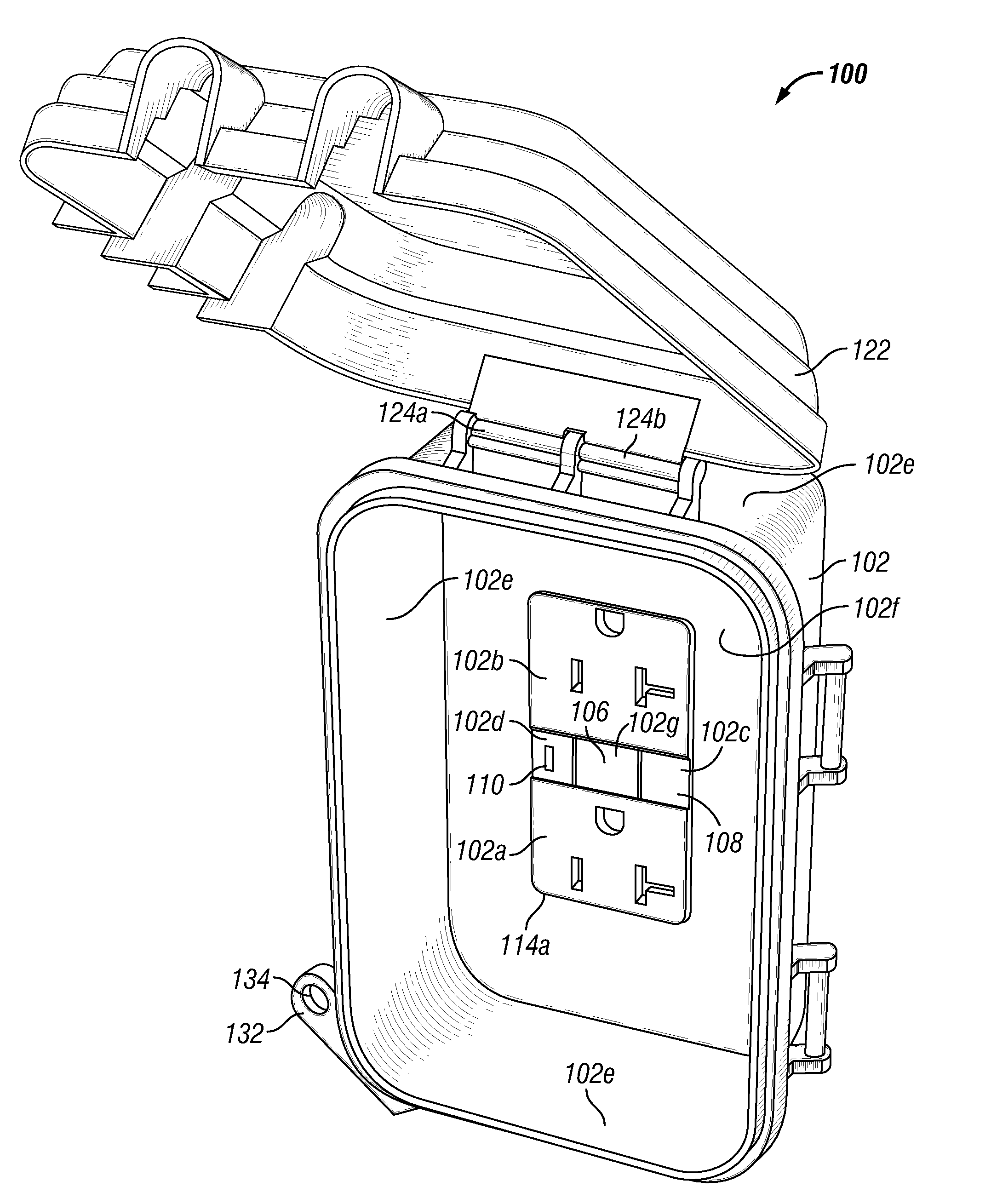 Environmentally Sealed Wiring Device with Integral Weather-Resistant Cover