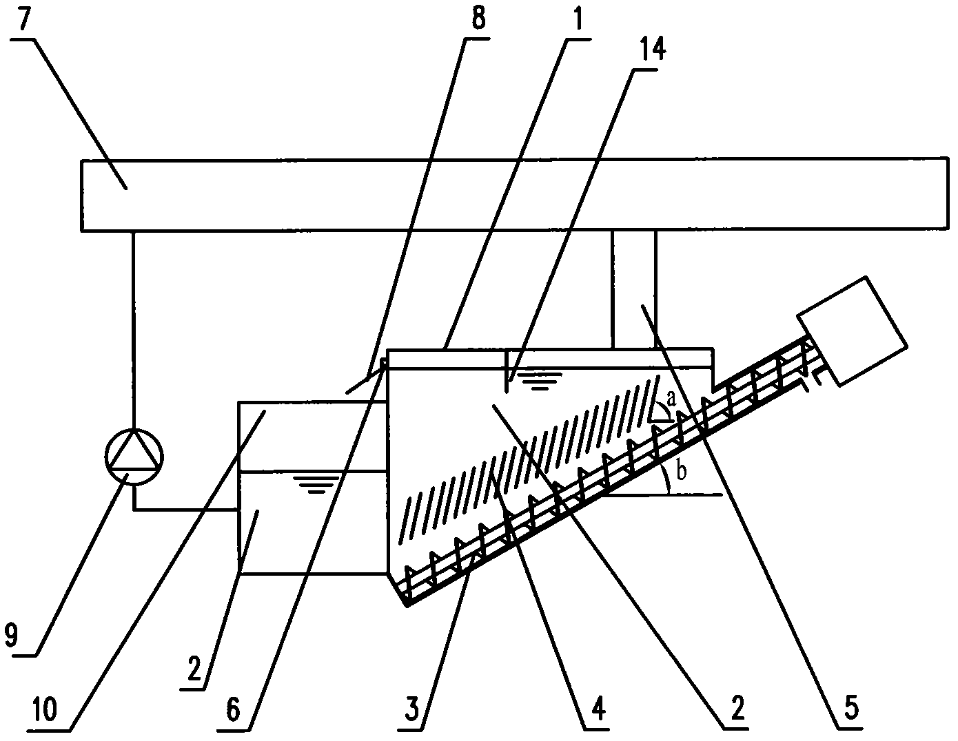 Sedimentation type soil-liquid separator